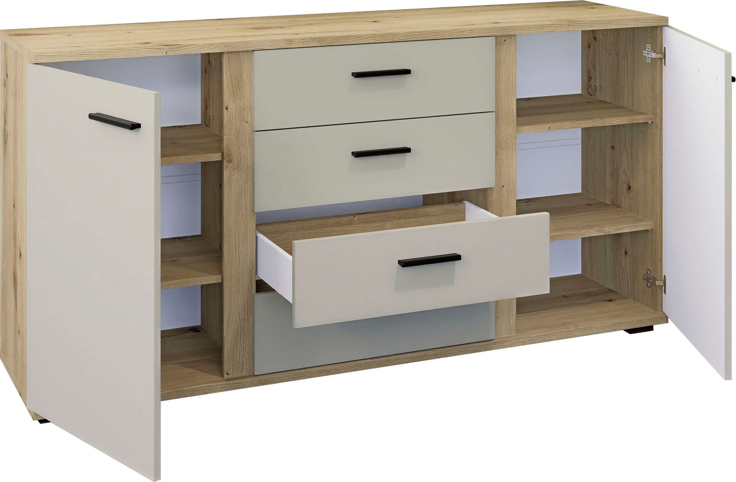 HBZ Sideboard »Kanada, BxHxT 170x84x40 cm«, (1 St.), Breite 170cm, Unterflurauszug, Melaminbeschichtung