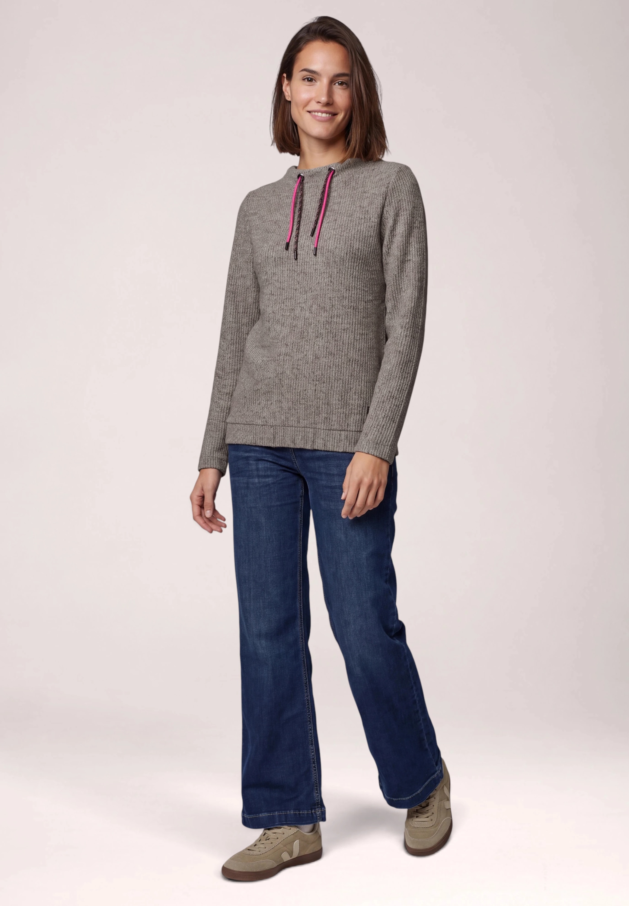 Cecil Langarmshirt mit Rippstrick-Struktur