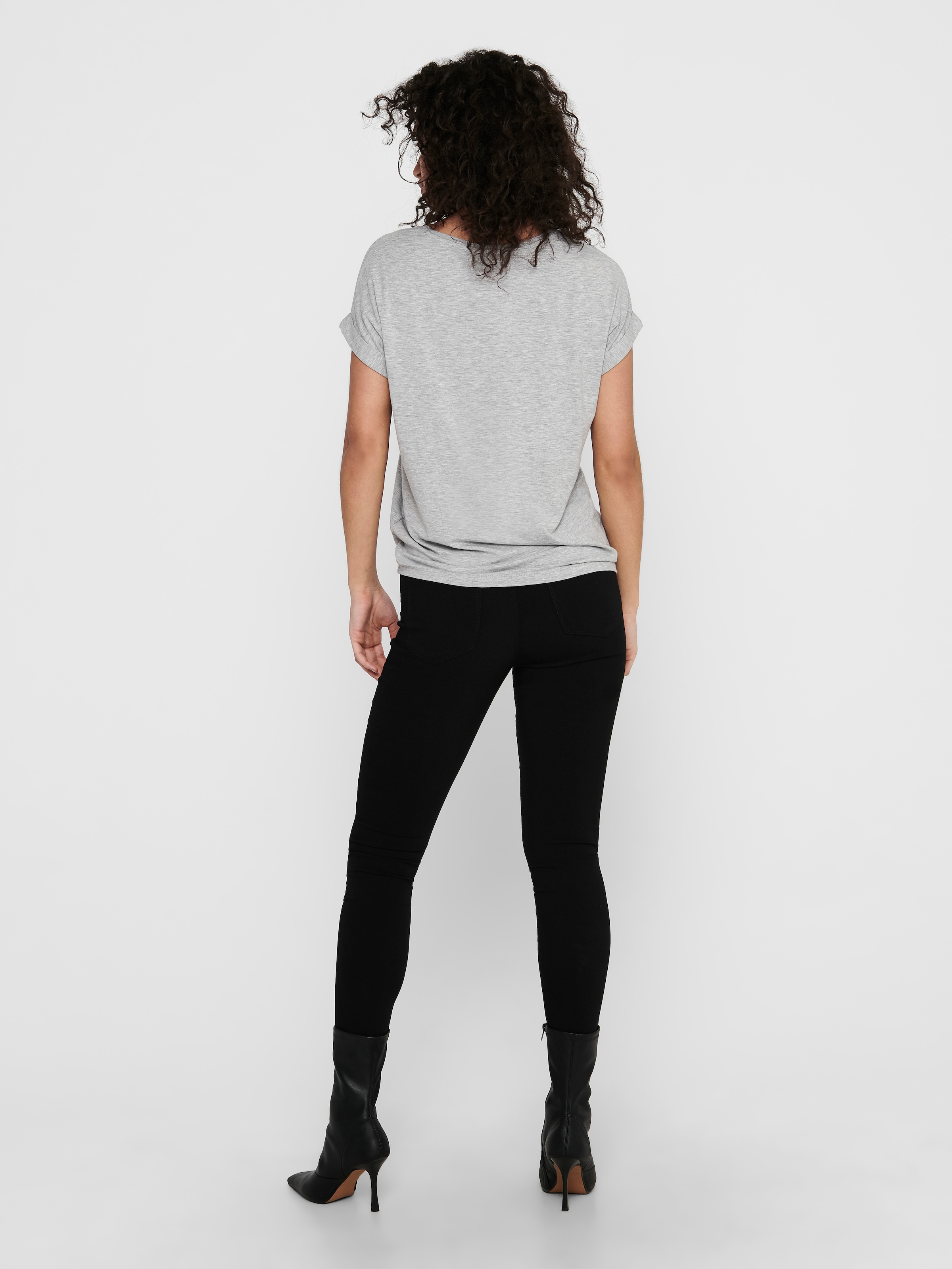 ONLY T-Shirt »ONLMOSTER – T-Shirt mit melierter Optik und elastischem Material«, meliert, casual, lässig geschnitten, Viskosemischung, Rundhals