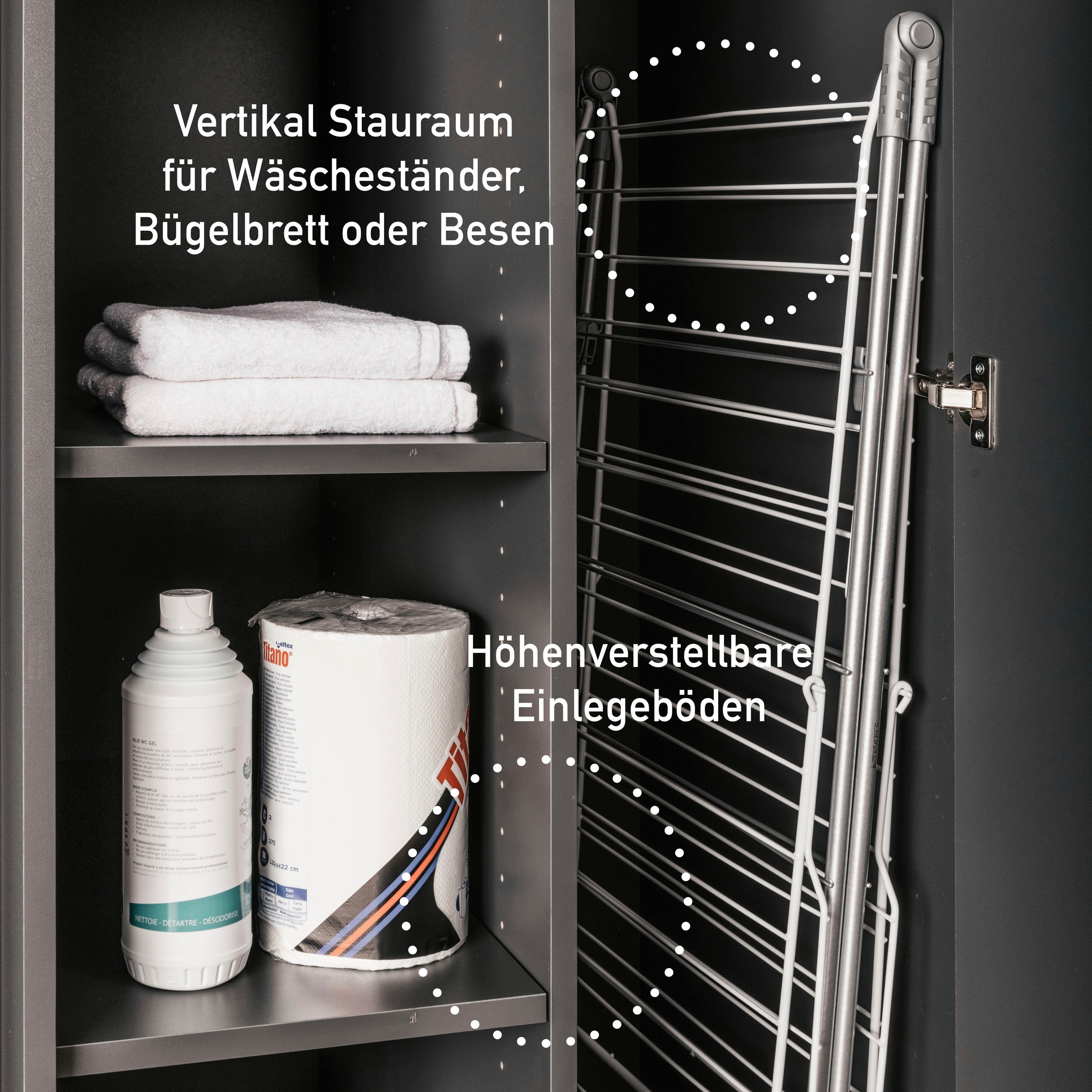 Inter Link Mehrzweckschrank-Set »Norela, Waschmaschinenumbauschrank, Geräteschrank mit Wäscheschrank« 6 Stk. tlg.