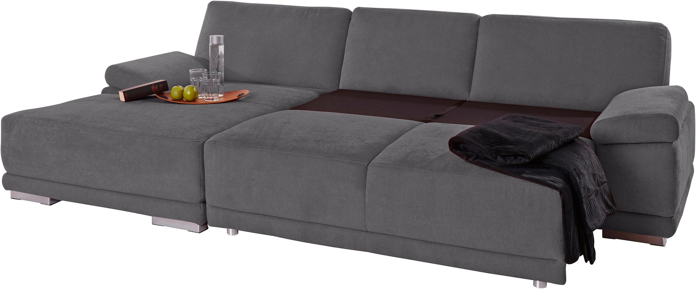 sit&more Ecksofa »Coria L-Form«, mit XL-Recamiere, wahlweise mit Bettfunktion