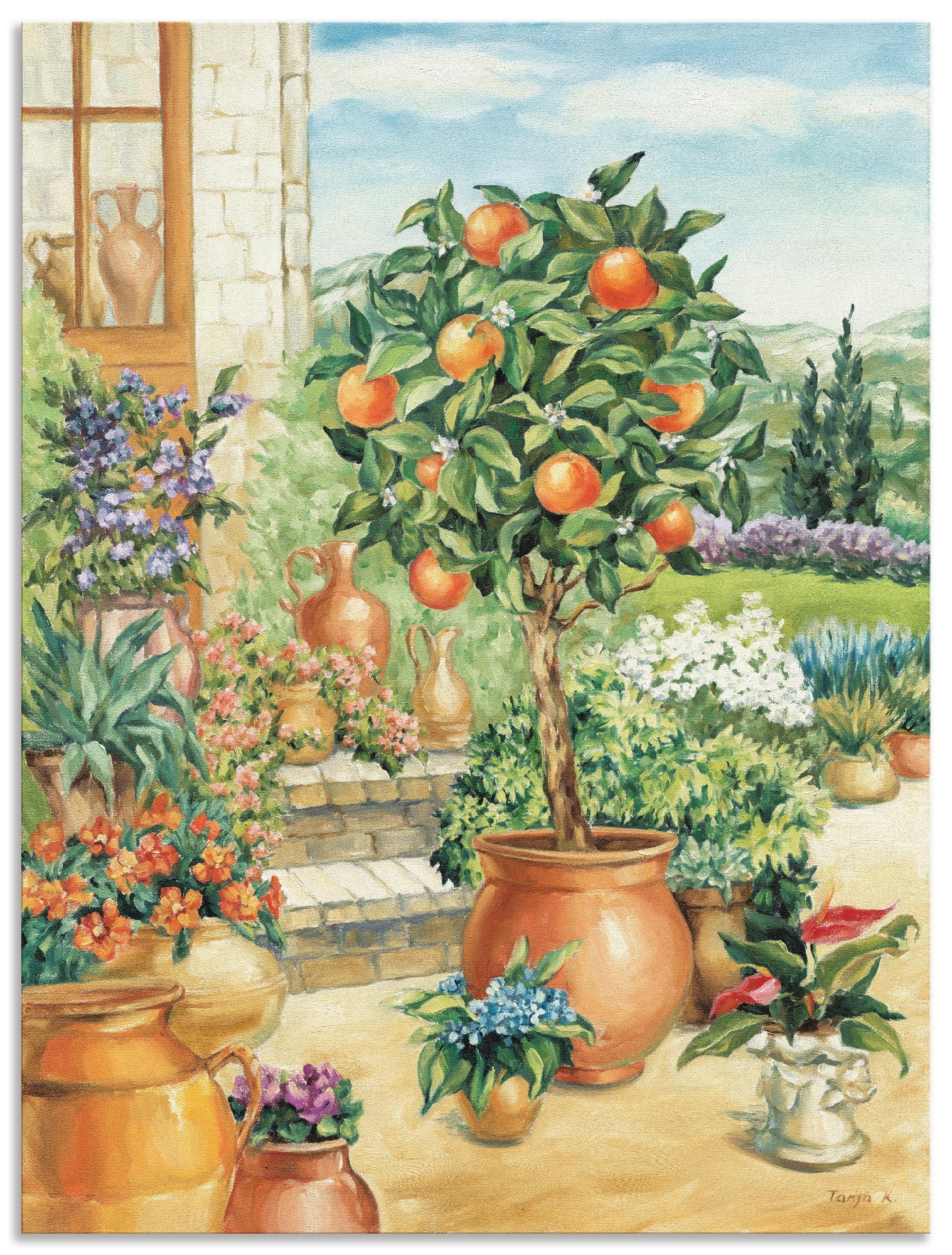 Artland Wandbild "Orangenbaum im Garten", Garten, (1 St.), als Alubild, Outdoorbild, Leinwandbild, Poster, Wandaufkleber