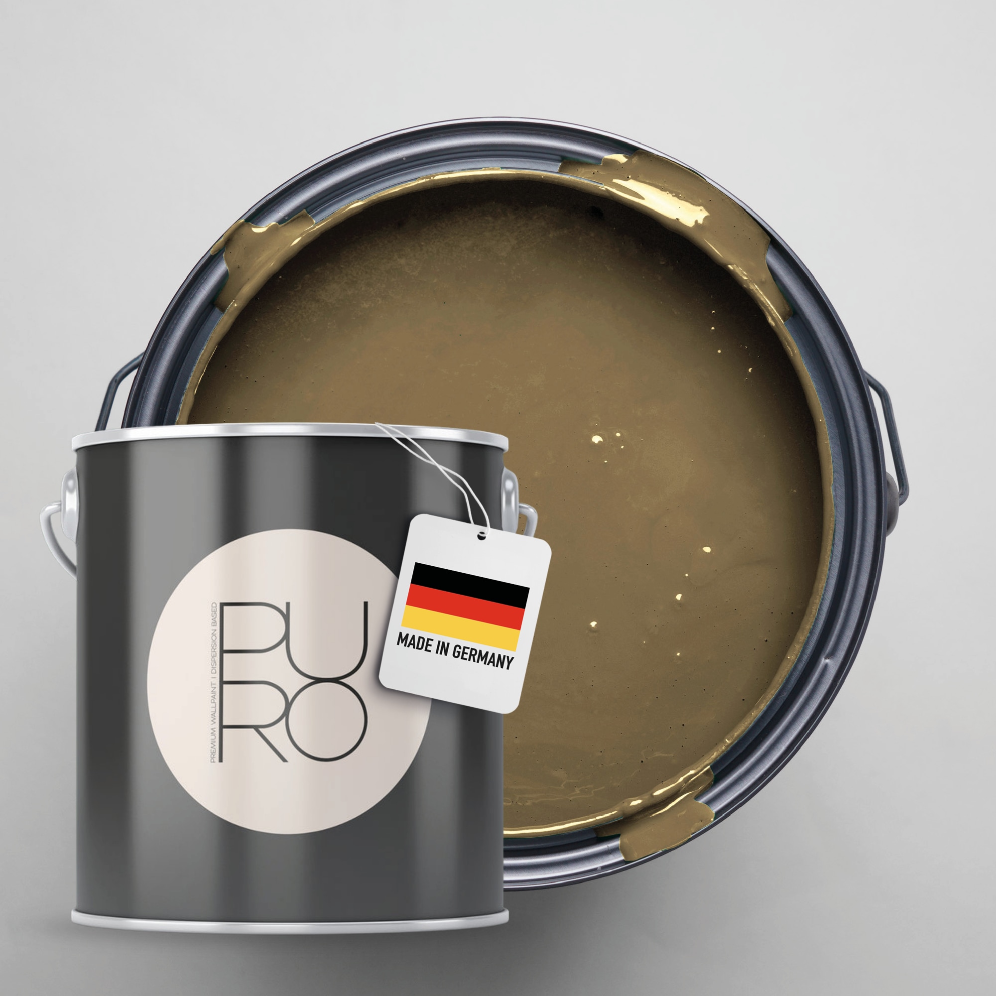 A.S. CRÉATION Wandfarbe "Premium Innenwandfarbe PURO Tuchmatt soothing brown", 5 l 5ml, braun, Farben, ideal für Wohnzimmer, Schlafzimmer, Flur und