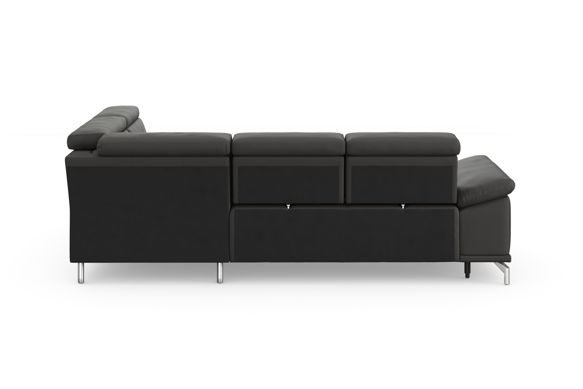 sit&more Ecksofa »Cabrio L-Form, mit Sitztiefenverstellung, Arm- und Kopfteilverstellung«, 3 Nierenkissen, Federkern, optional Bettfunktion und Stauraum