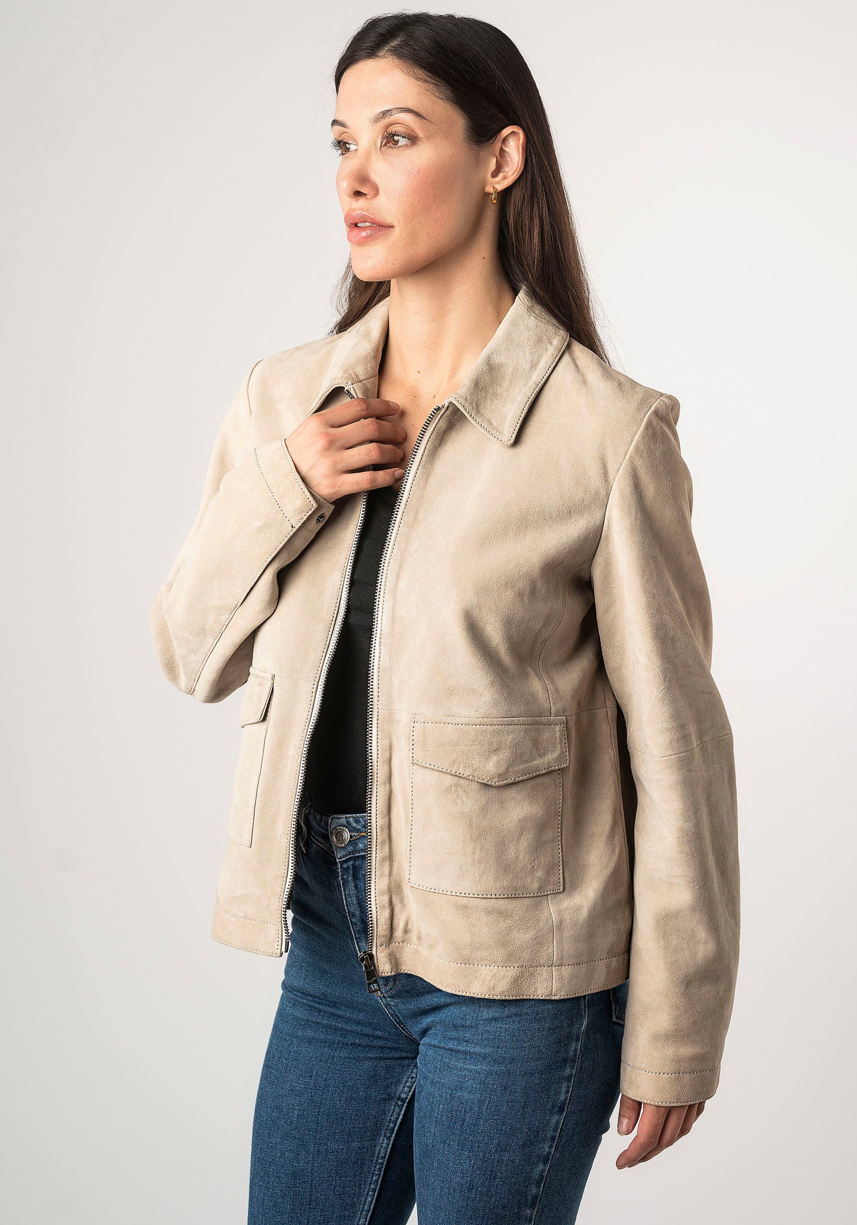 Mauritius Lederjacke »MWYaima«, mit Hemdkragen, aufgesetzten Taschen