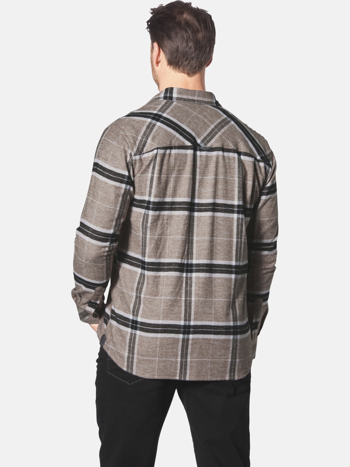 Flanellhemd JAN VANDERSTORM "Hemd THORULFAR", Herren, Gr. 4XL, weit, braun (braun kariert), Obermaterial: 100% Baumwolle CO., Hemden 2