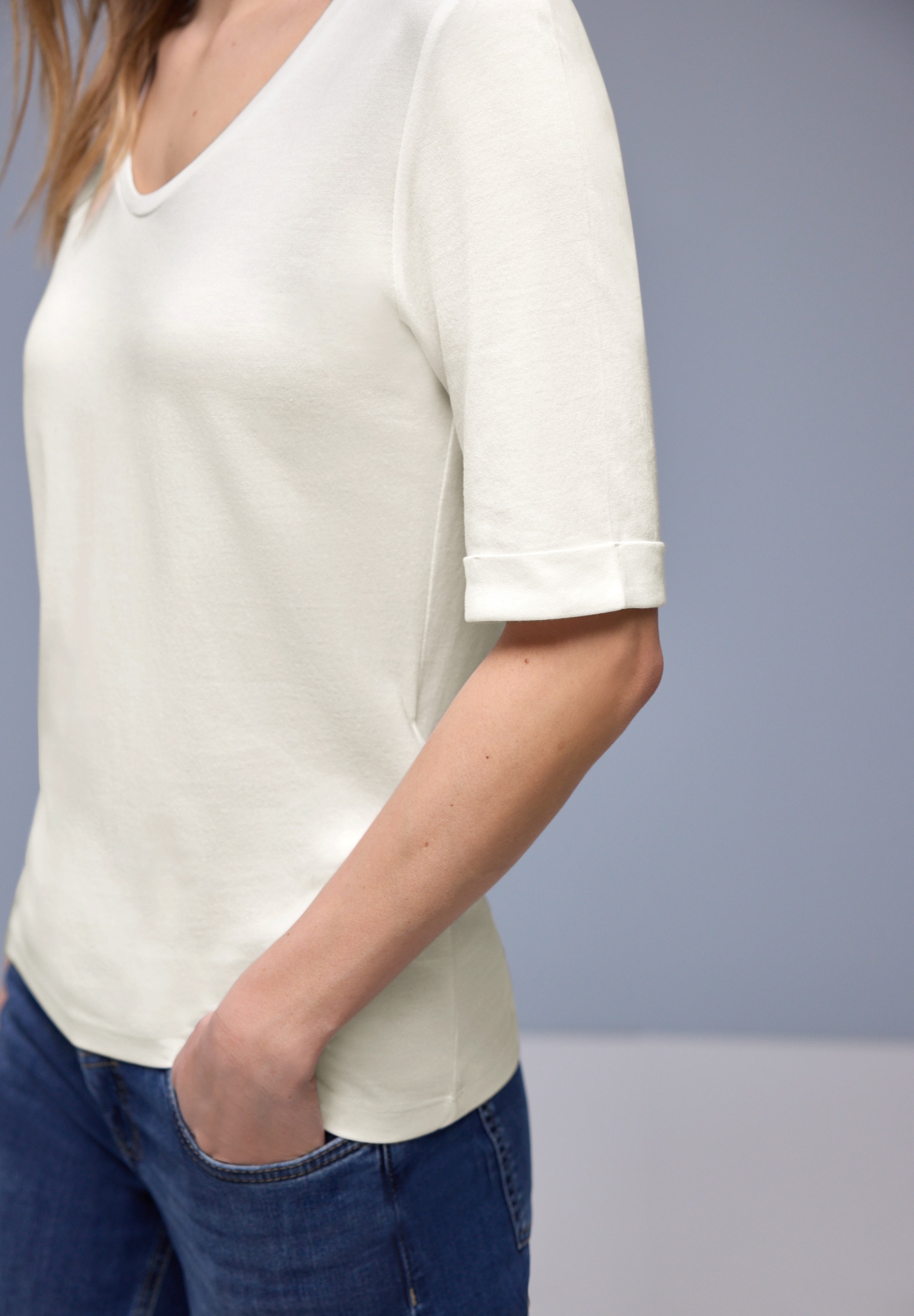 Thumbnail - STREET ONE Rundhalsshirt Halbarm mit Turn-up