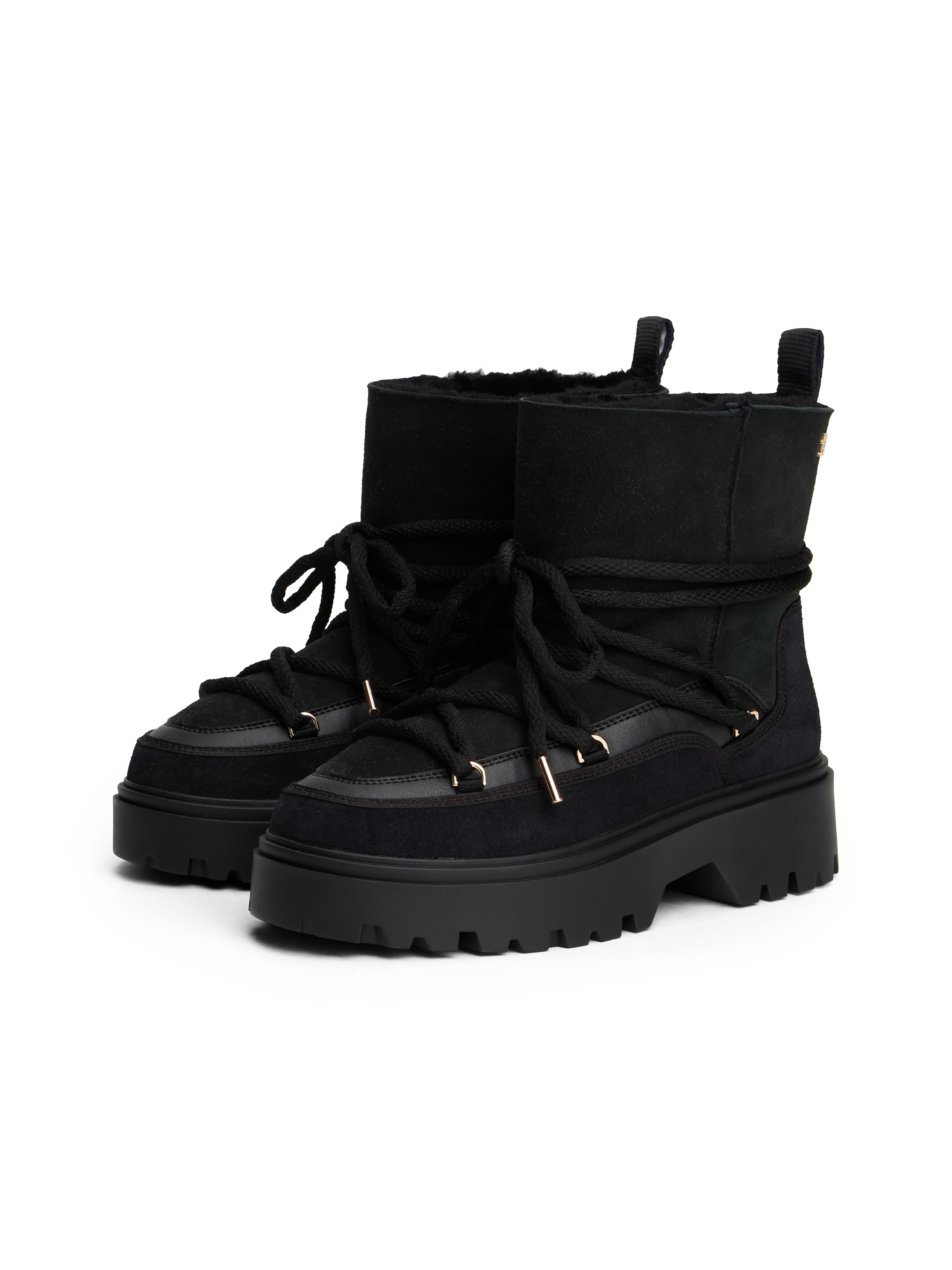 Tommy Hilfiger "REAL SHEARLING LACEUP SNOWBOOT", Blockabsatz, Plateau, Schn günstig online kaufen