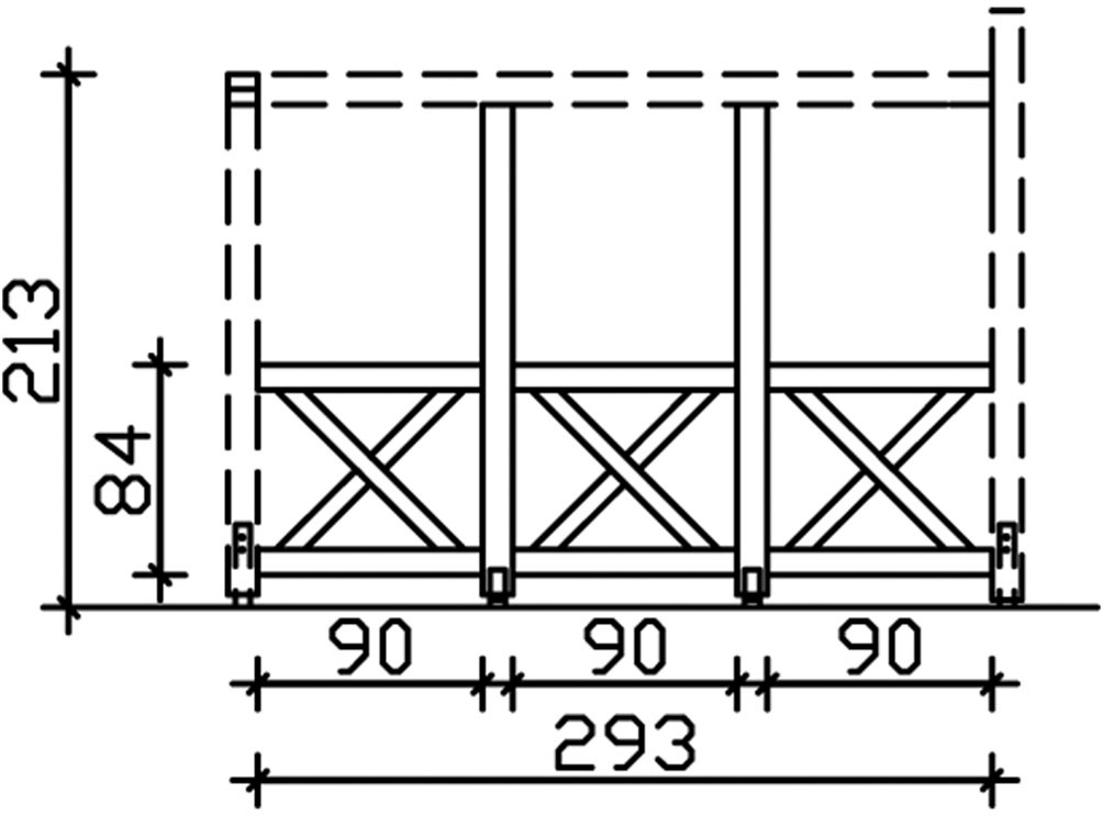 Skanholz Carport-Seitenwand »Andreaskreuz«, freistehehend