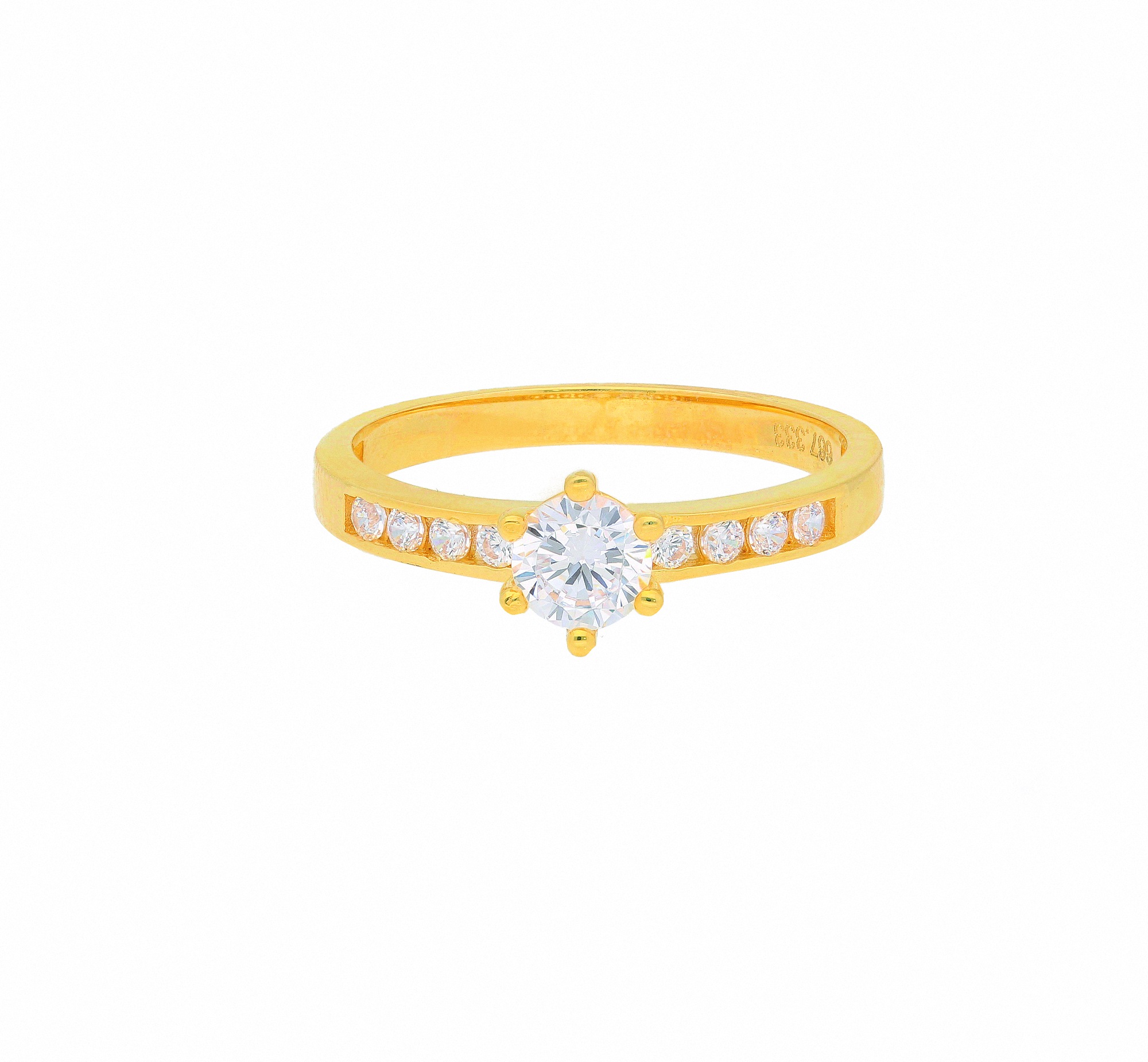 ADELIA ́S Damen Solitärring "Solitärring 333 Gold ( 8K ) mit Zirkonia", 58, Gold, gold, Gold, Fingerringe, Goldring Diamant