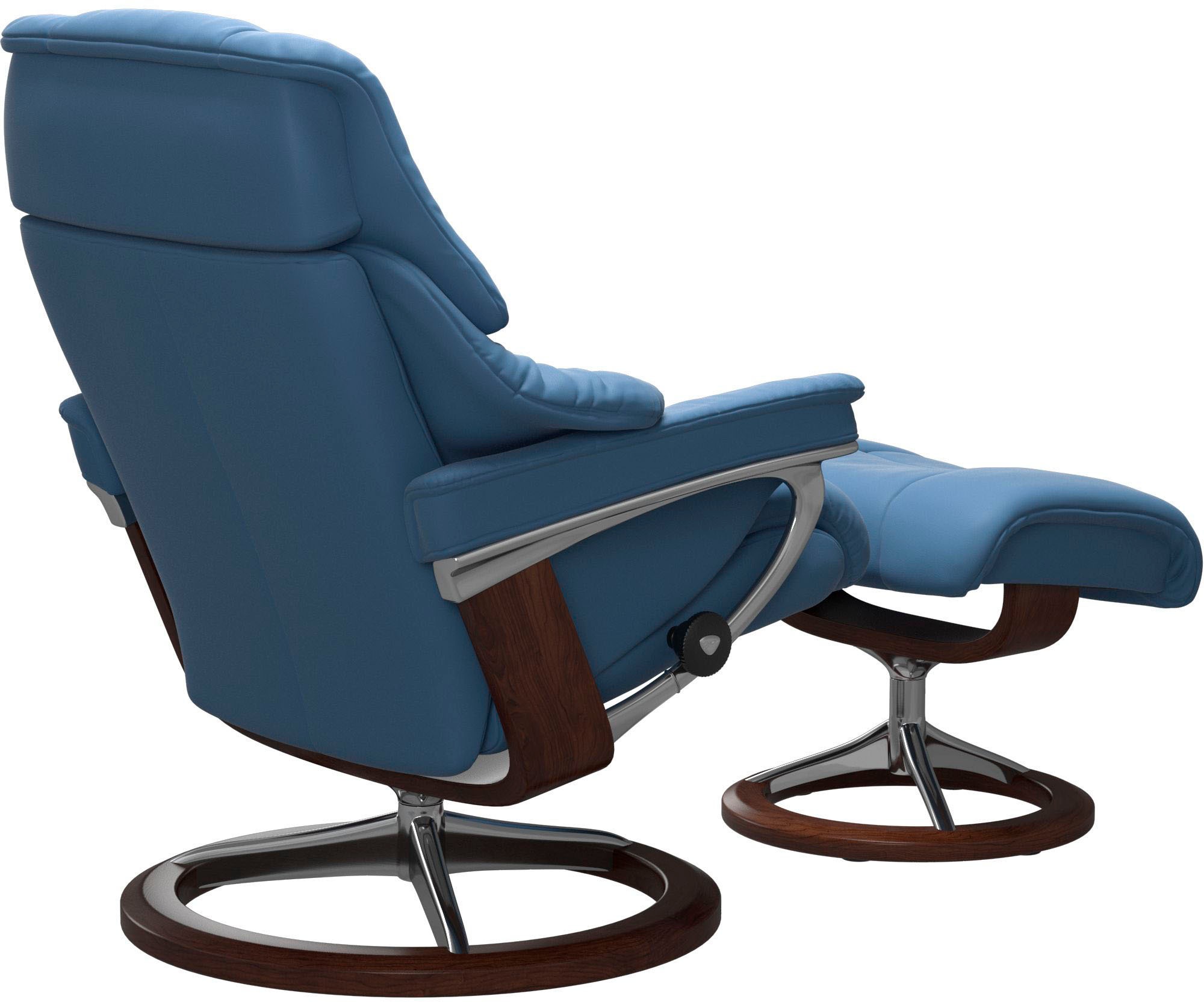 Stressless® Relaxsessel »Reno«, (Set, Relaxsessel mit Hocker), mit Hocker, mit Signature Base, Größe S, M & L, Gestell Braun