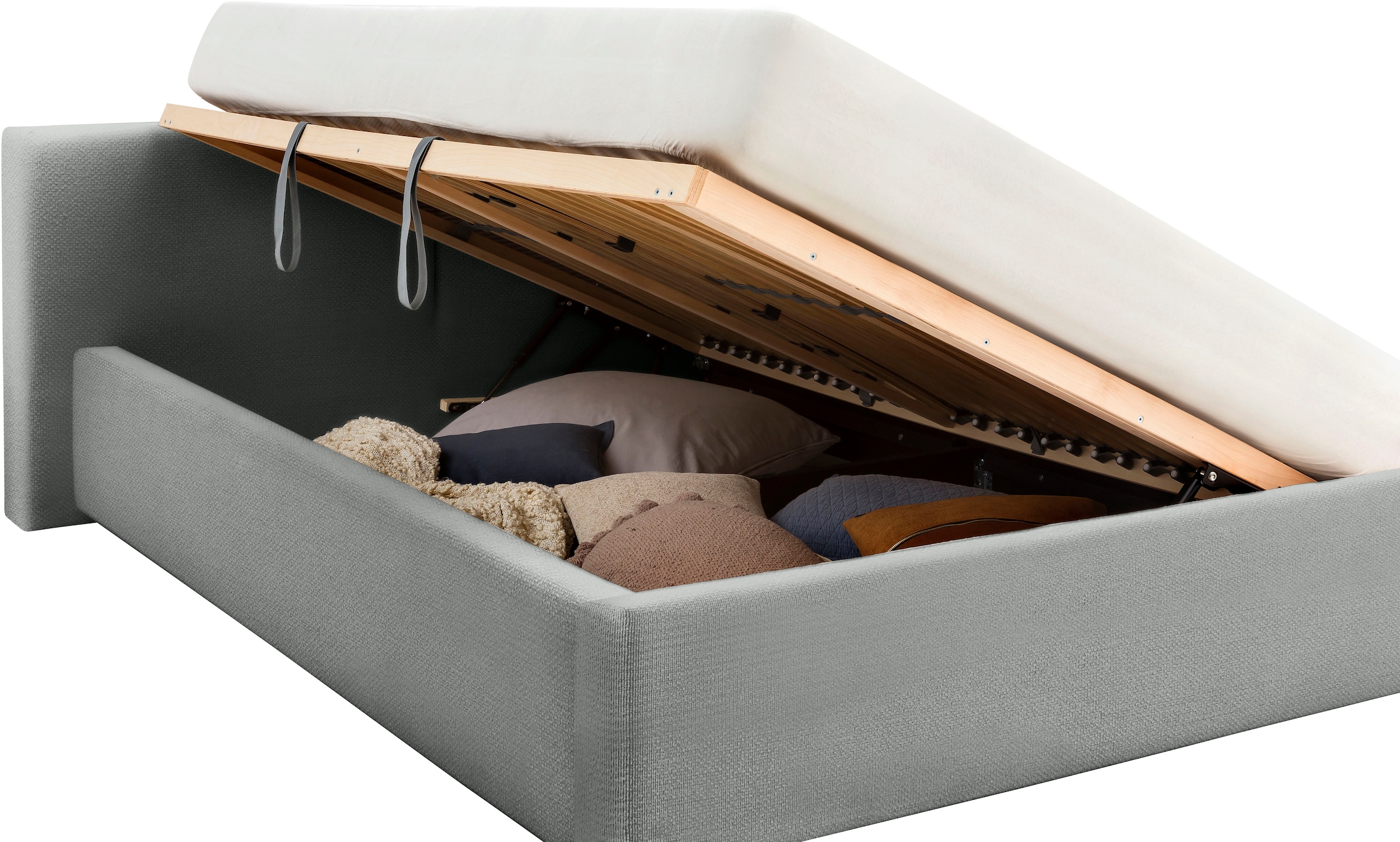 meise.möbel Polsterbett »Cube wahlweise mit Matratze und Bettkasten«, extra flaches Kopfteil, erhältlich in den Breiten 140cm, 160cm & 180cm