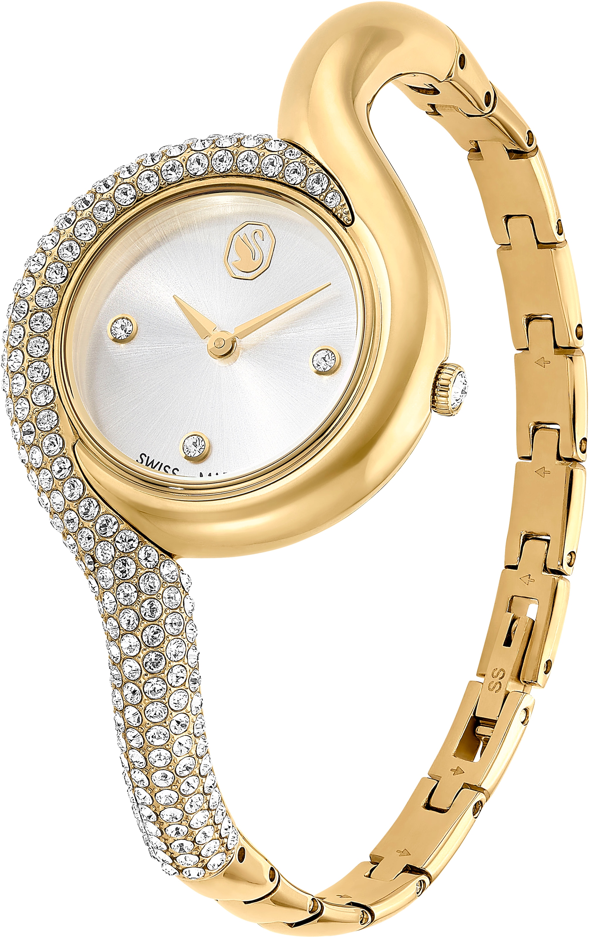 Swarovski Quarzuhr »DEXTERA BANGLE«, Armbanduhr, Damenuhr, Swiss Made, Edelstahlarmband, analog