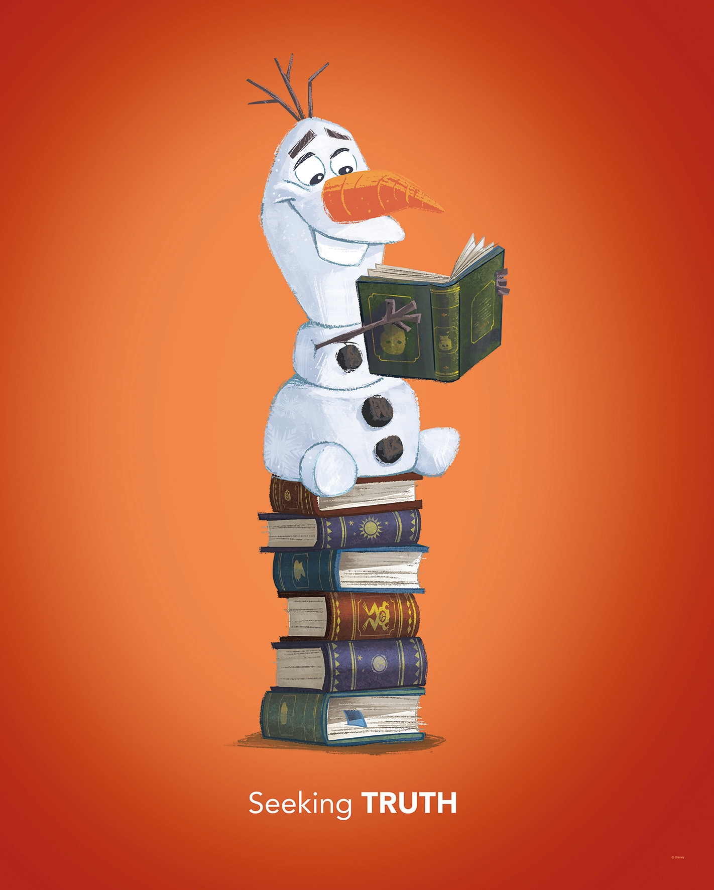 Komar 1100000002199 "Frozen Olaf Reading" Disney 1 Stk. tlg. Wandbild zur Dekoration im Kinderzimmer - ohne Rahmen