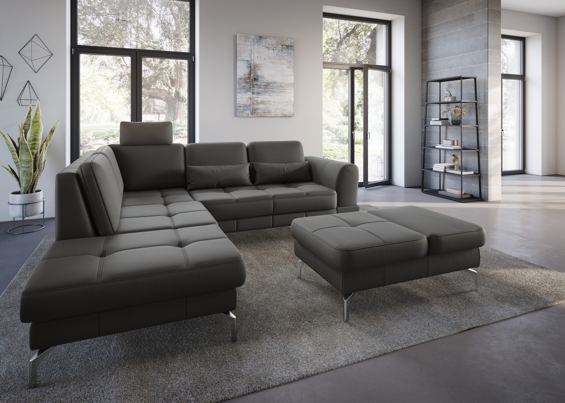 sit&more Hocker »Bendigo«, mit Klappfunktion, Bodenfreiheit 15 cm, wahlweise in 2 Fußfarben