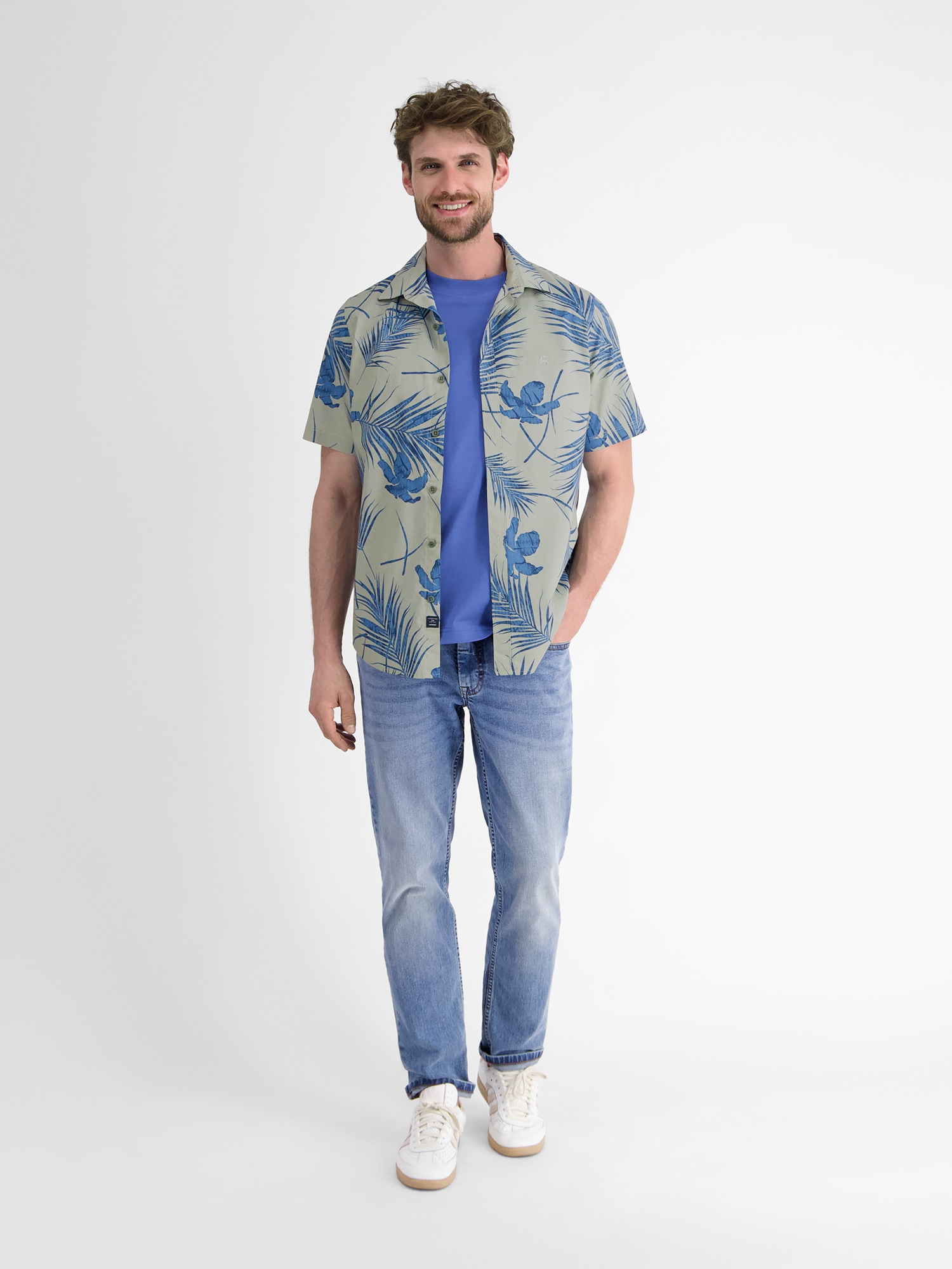 LERROS Kurzarmhemd »LERROS Kurzärmeliges Herrenhemd, Hawaiian-Style«