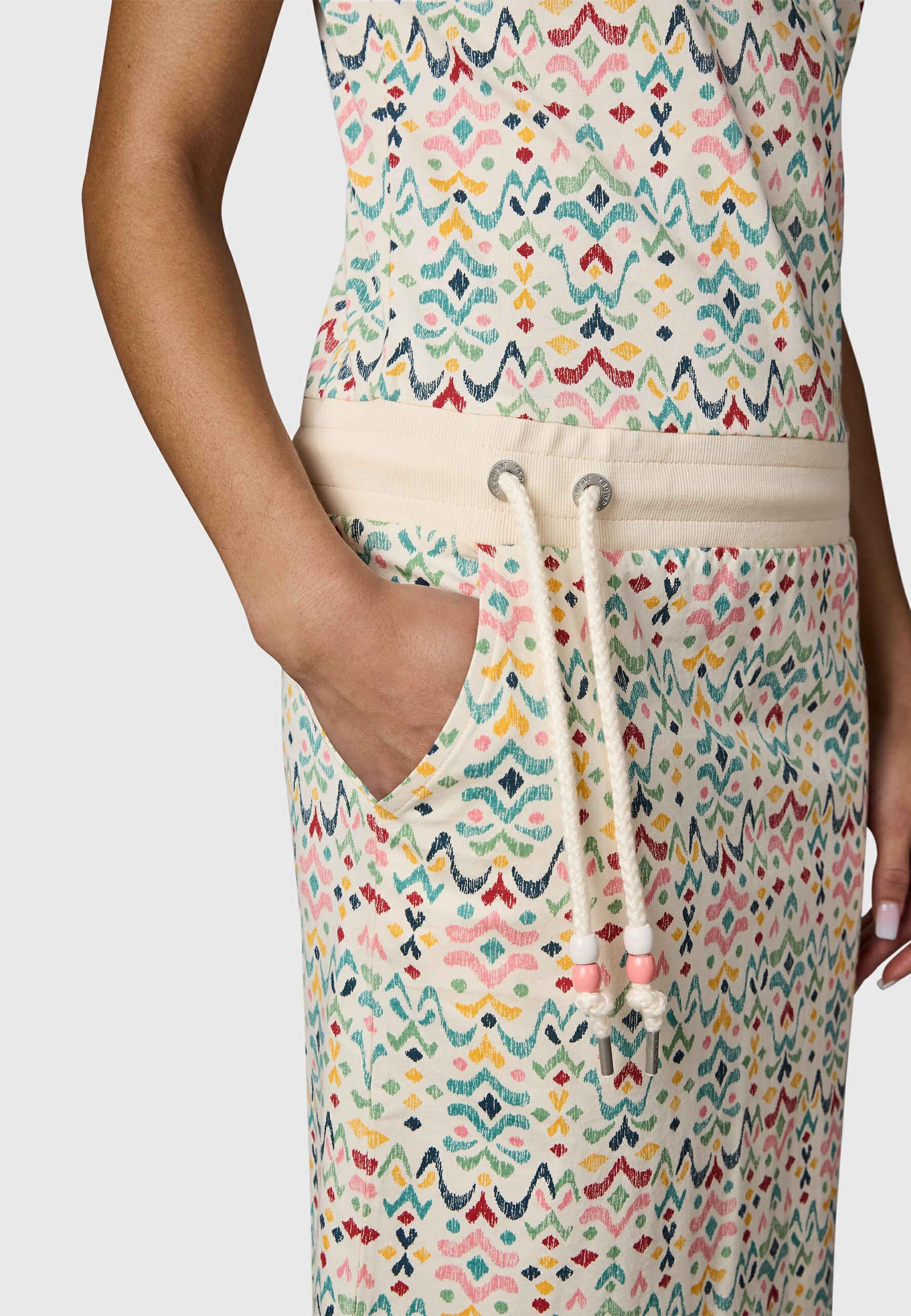 Ragwear Minikleid »Baomi Print YOUMODO« Außentaschen | Eingrifftaschen Gemustertes kurzes Sommerkleid mit Taillenkordel
