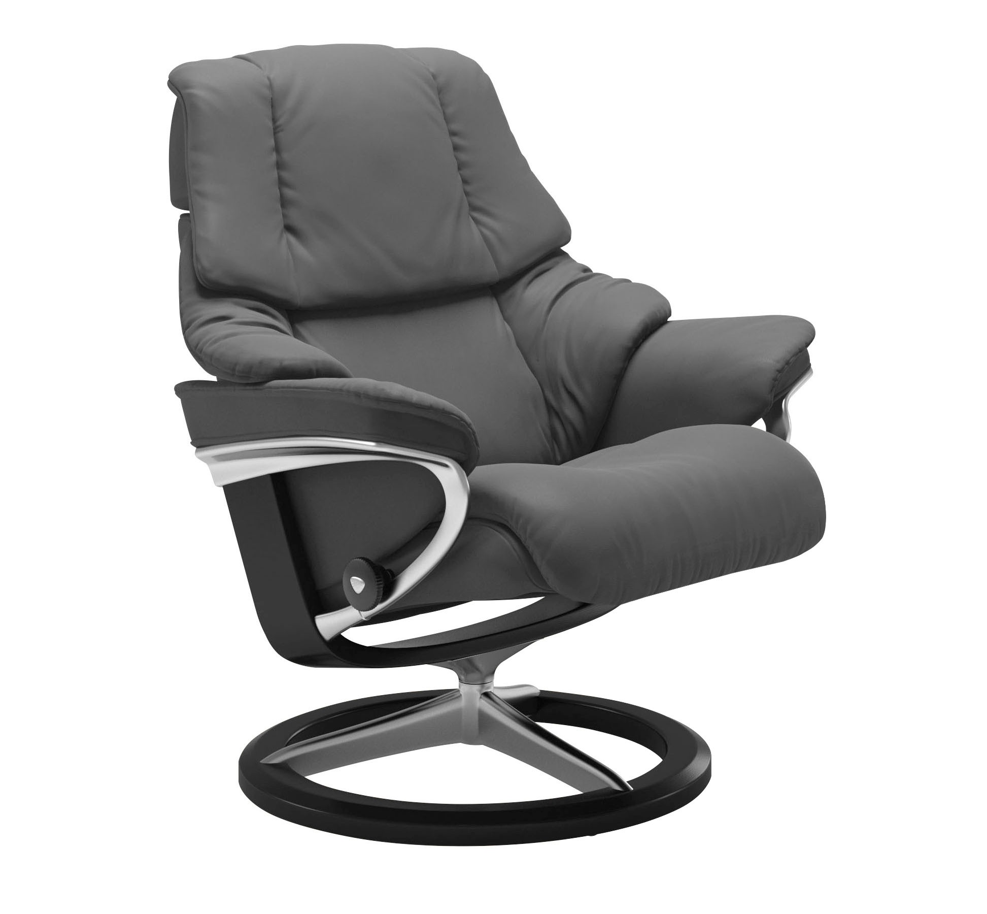 Stressless® Relaxsessel »Reno«, (Set, Relaxsessel mit Hocker), mit Hocker, mit Signature Base, Größe S, M & L, Gestell Schwarz
