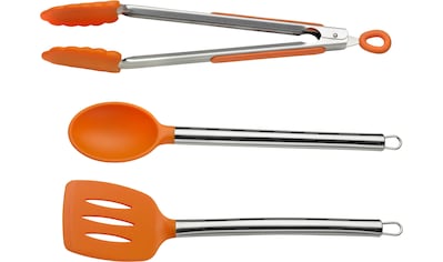 Kochbesteck-Set »Pinti Silicone Orange«, (Set, 3 tlg.), (Servierlöffel, Bratenwender,...