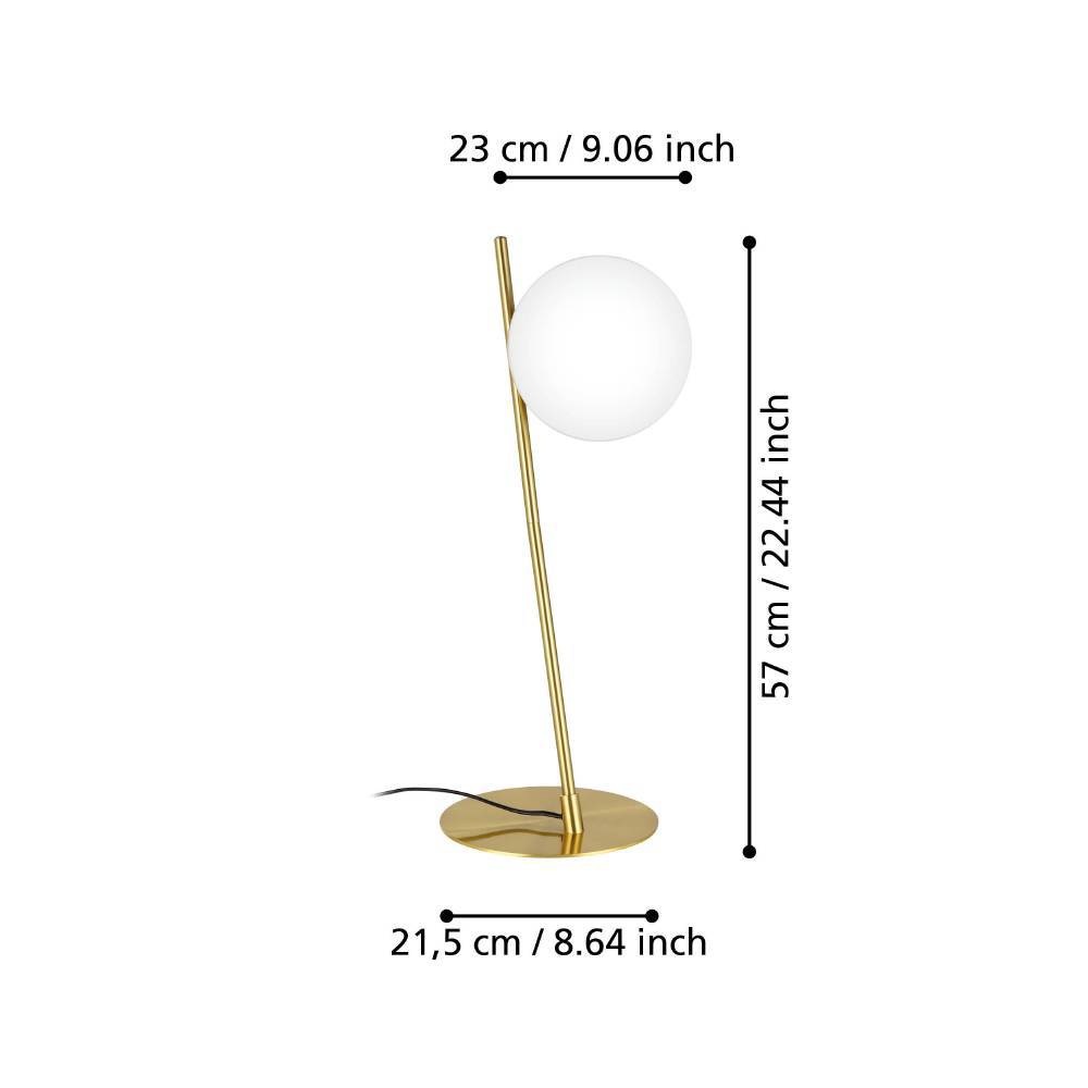 EGLO Tischleuchte »RONDO 4«, 1 flammig, Leuchtmittel E27 | ohne Leuchtmittel, Nachttischlampe, Metall in Messing, Glas in Opal-matt, E27 Fassung