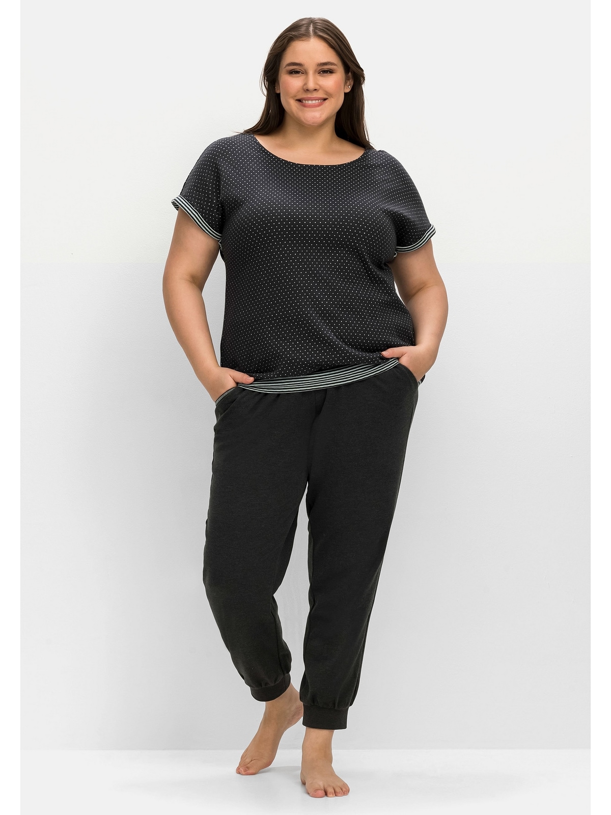 Sheego T-Shirt »Große Größen«, im aus Baumwolle für | Mustermix, bestellen BAUR