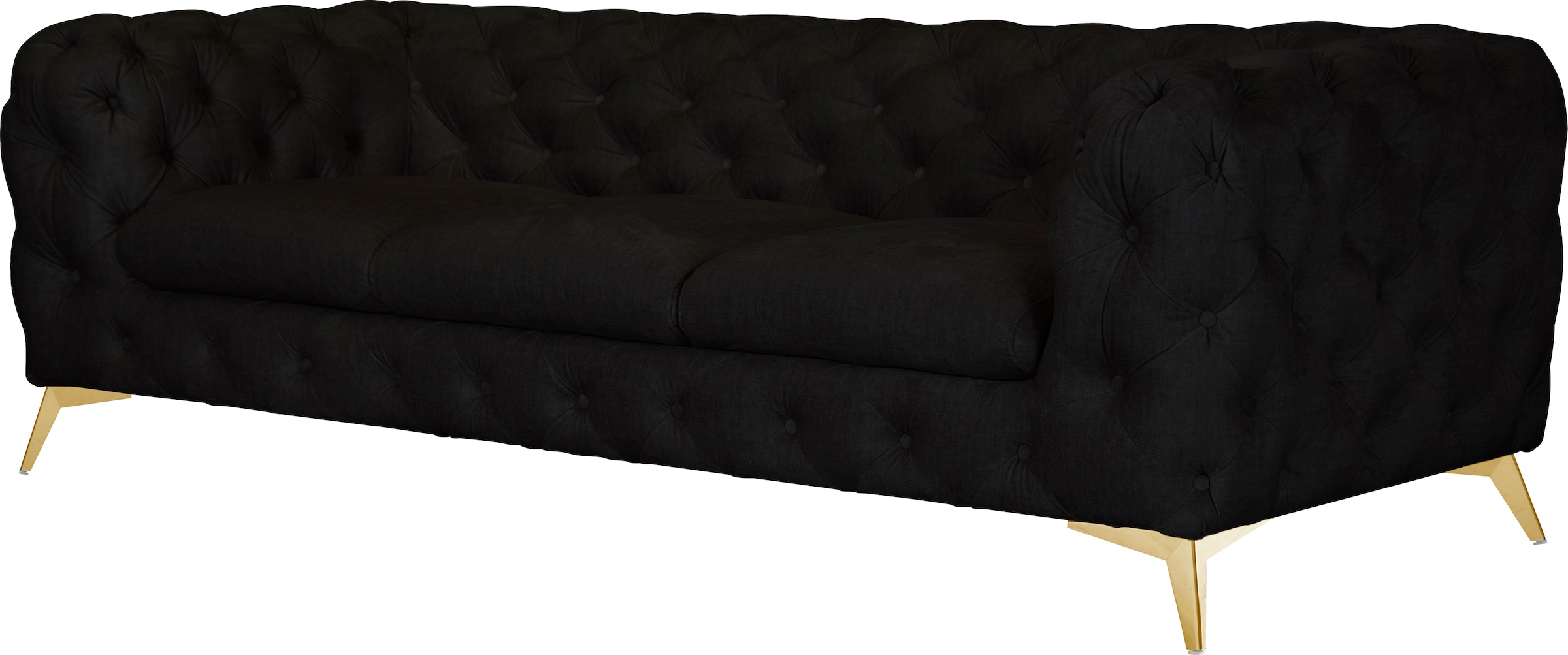 Leonique Chesterfield-Sofa »Glynis«, aufwändige Knopfheftung, moderne Chesterfield Optik, Fußfarbe wählbar