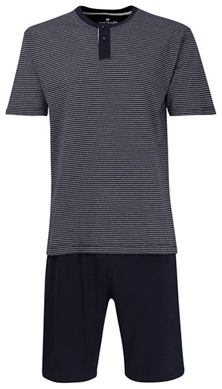 TOM TAILOR Shorty "Nebraska", (2 tlg.), Streifendesign, Kurzarm, Rundhalsau günstig online kaufen