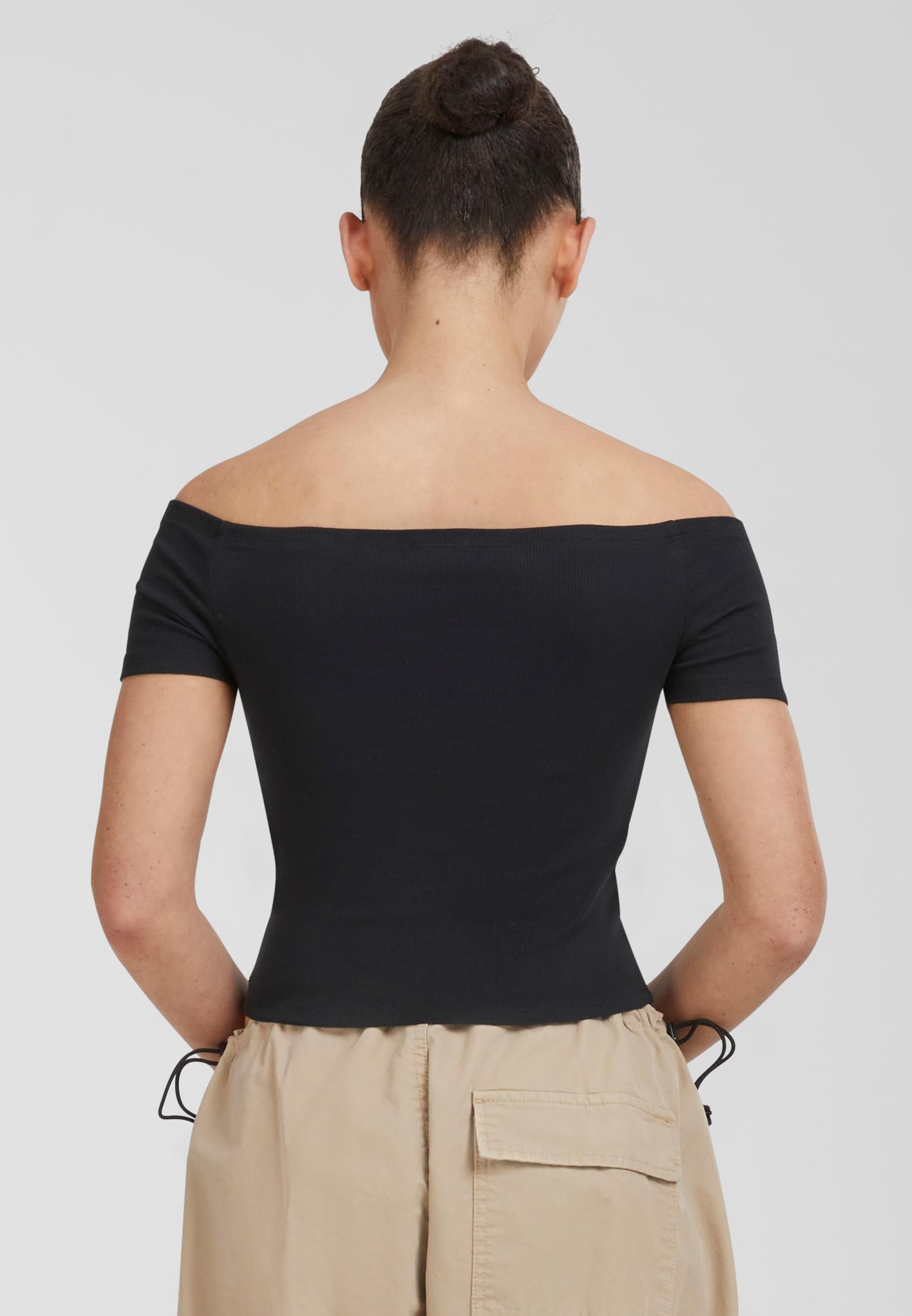 URBAN CLASSICS T-Shirt »Urban Classics Damen Ladies Organic Off Shoulder Rib Tee«, (1 tlg.)