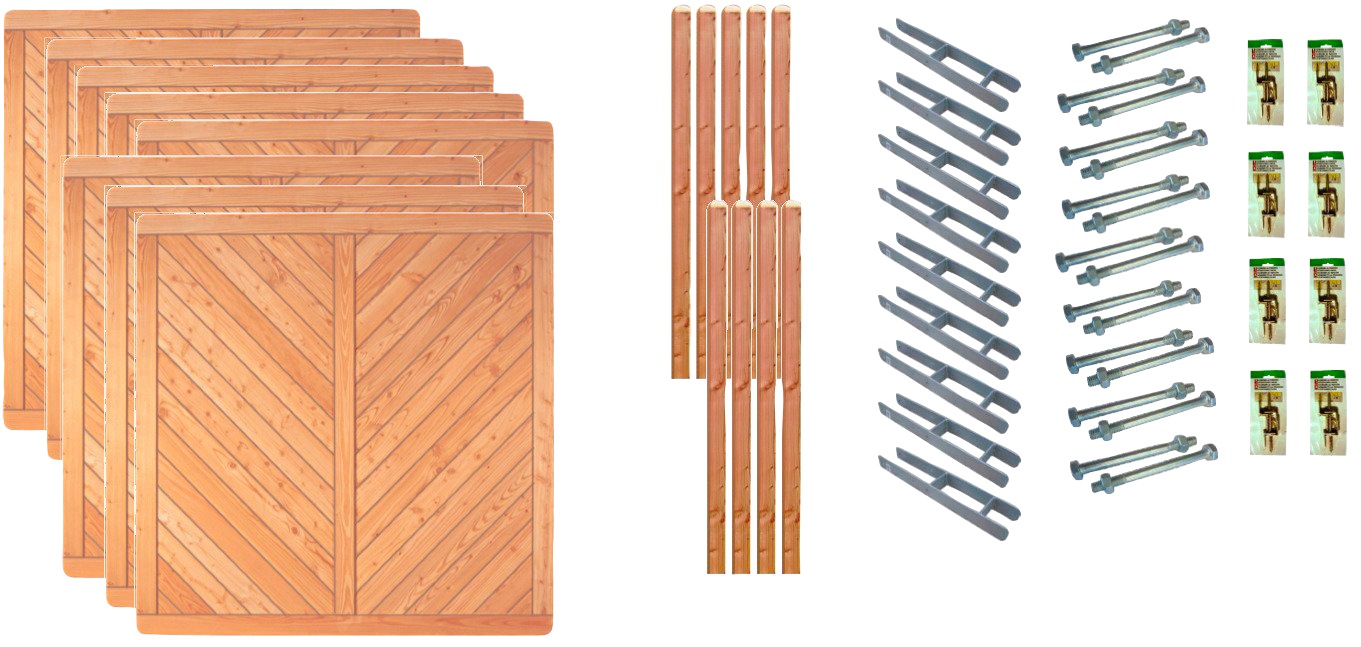 Tetzner & Jentzsch Dichtzaun "Springfield 6", 8 Elemente, LxH: 1521x180 cm