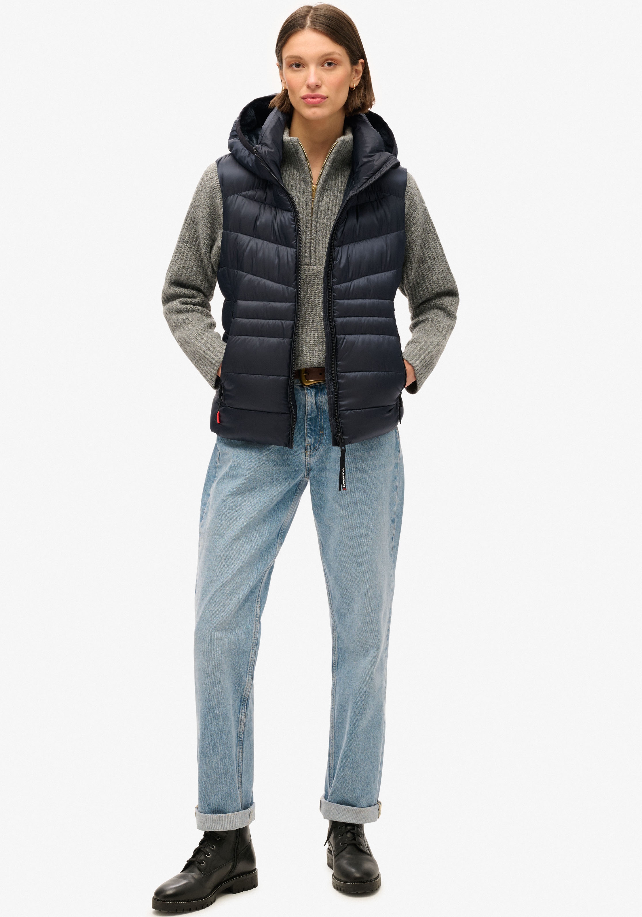 Superdry Steppweste »HOODED FUJI QUILT PADDED GILET«