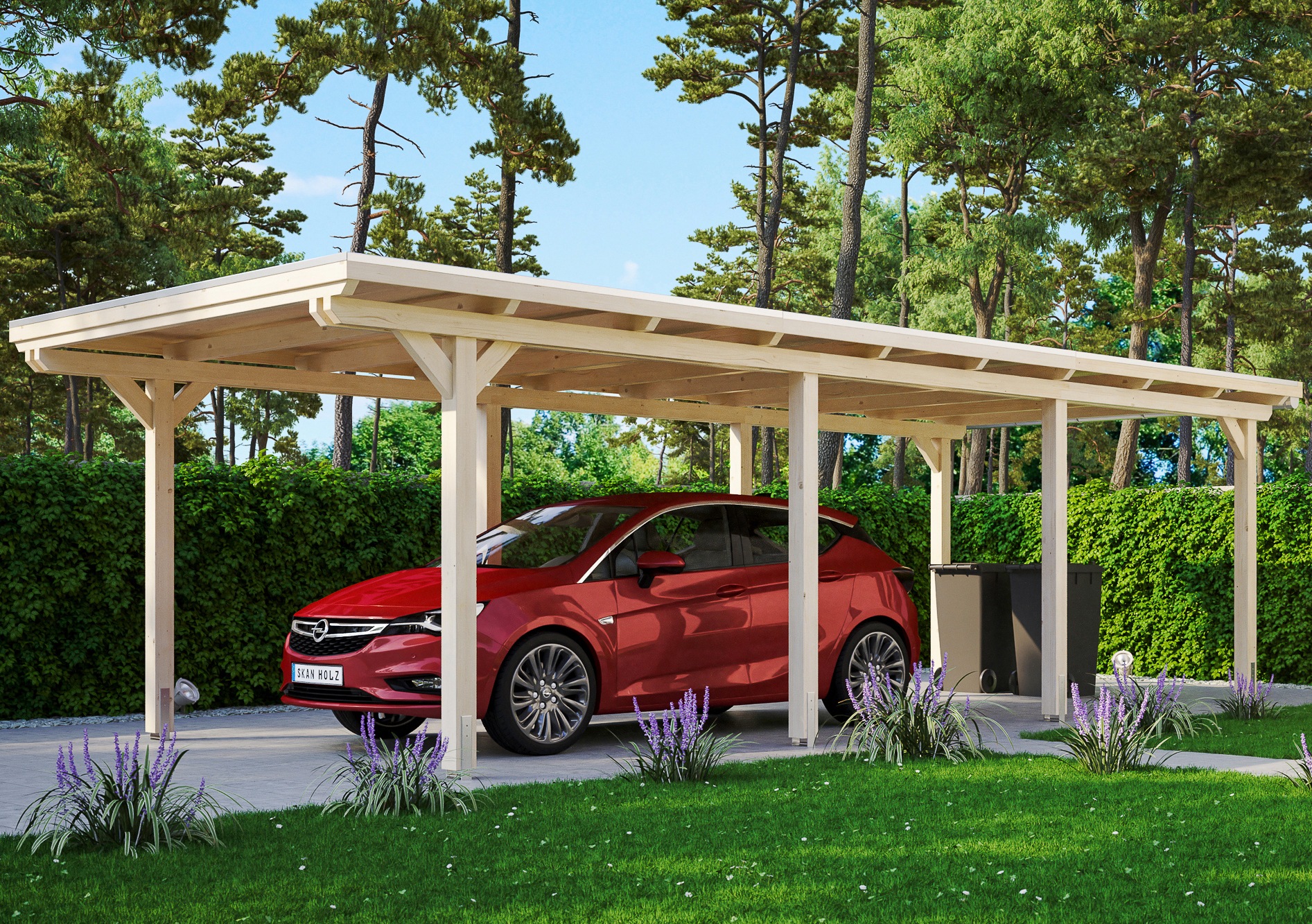 Skanholz Einzelcarport "Emsland" Leimholz 291 cm natur