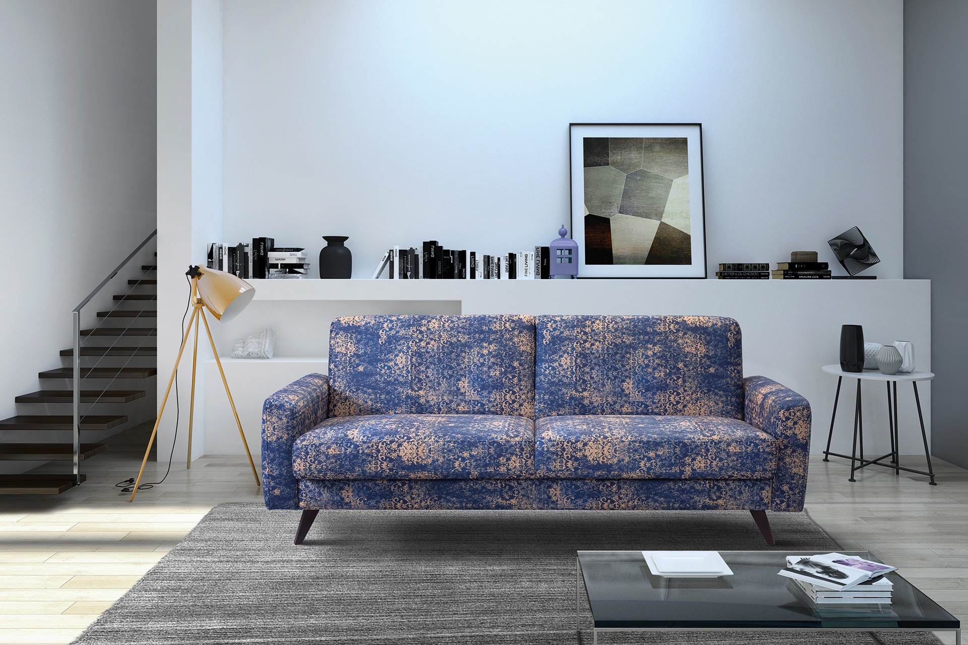 exxpo - sofa und Holzfüße mit fashion Bettkasten Schlaffunktion, BAUR | 3-Sitzer