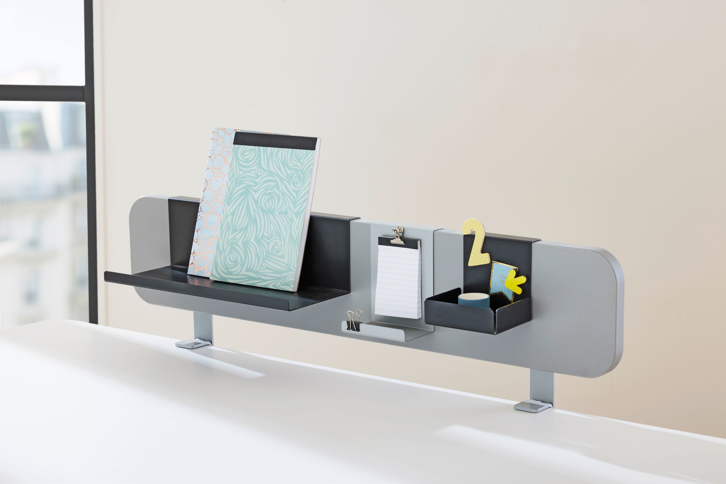 PAIDI Schreibtischaufsatz »Funktionsboard in verschiedenen Ausführungen« B/H/T ca. 81x16x2cm,  inklusive 3 Einhängeschalen aus Metall