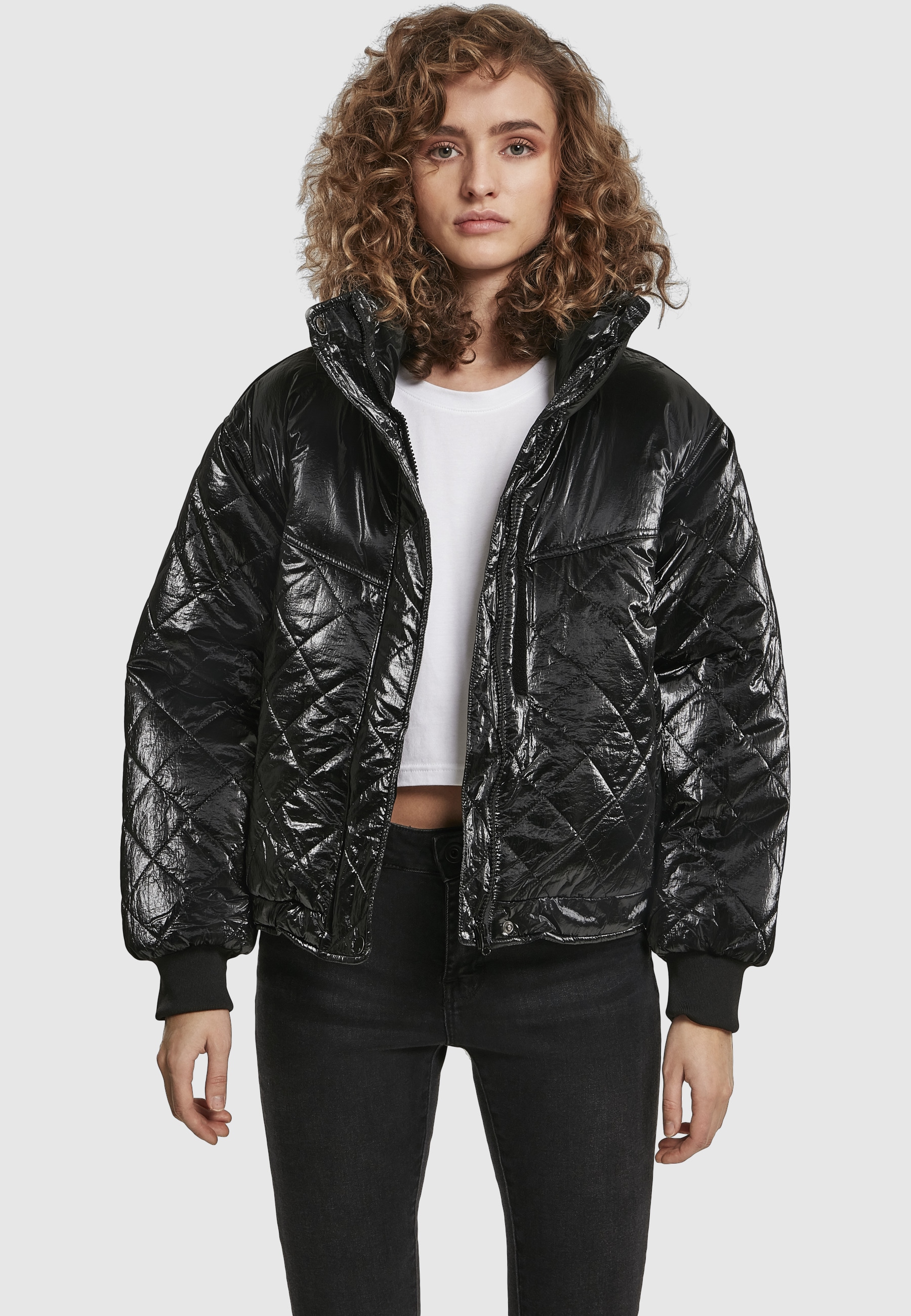 URBAN CLASSICS Winterjacke »Urban Classics Damen« 1 Stk. tlg. ohne Kapuze