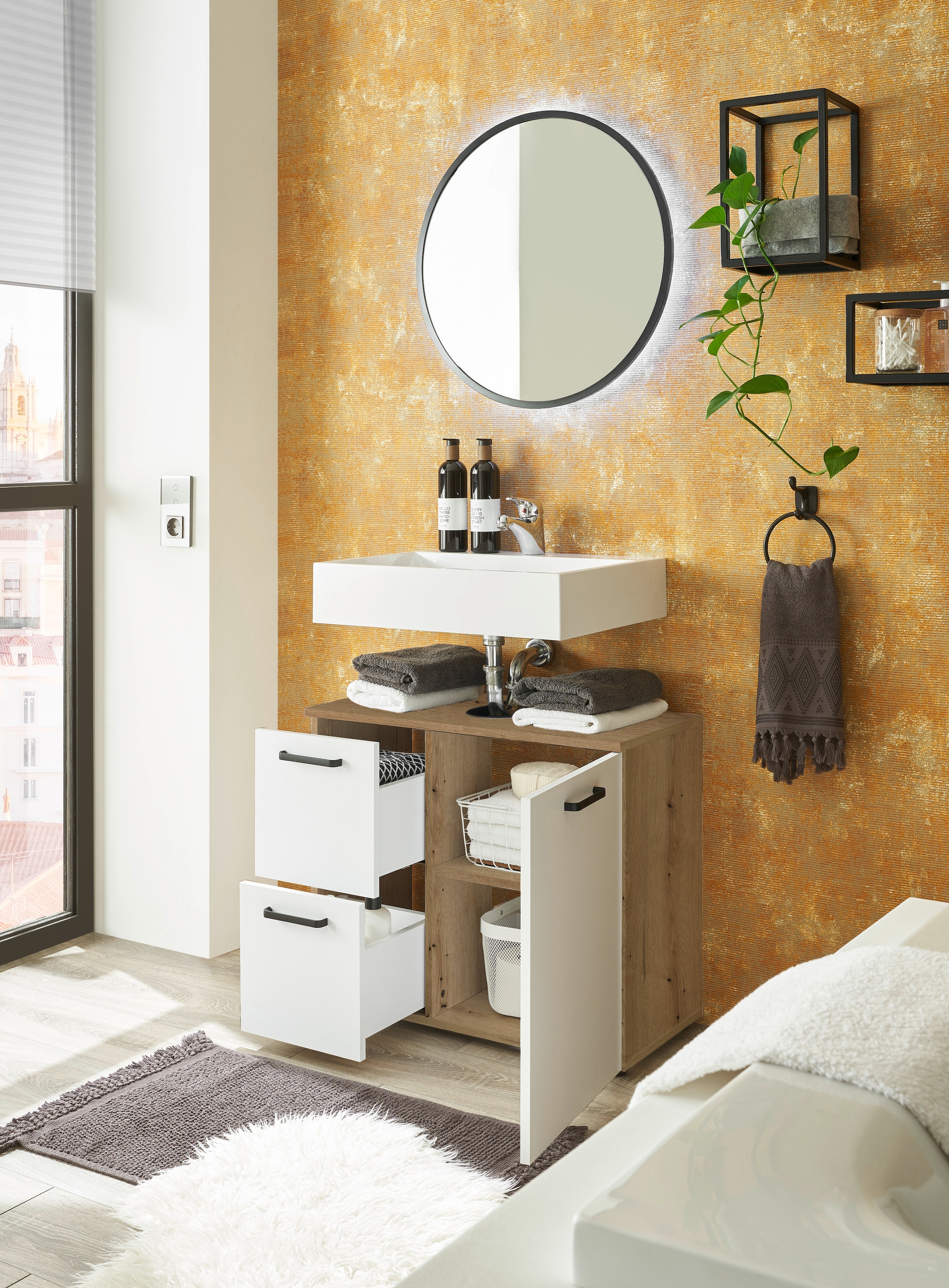 BASIC by Balculina Waschbeckenunterschrank »Vanice, Badezimmerschrank B/H/T 70x60x35cm«, (1 St.), Breite 70cm, Softclose, FSC-Mix 70%,Made in Europa