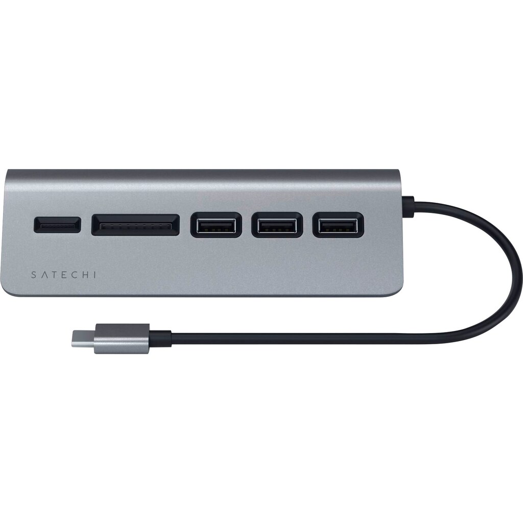 Satechi USB-Adapter »Type-C Aluminum USB Hub & Card Reader«, USB 3.0 Typ A zu USB Typ C