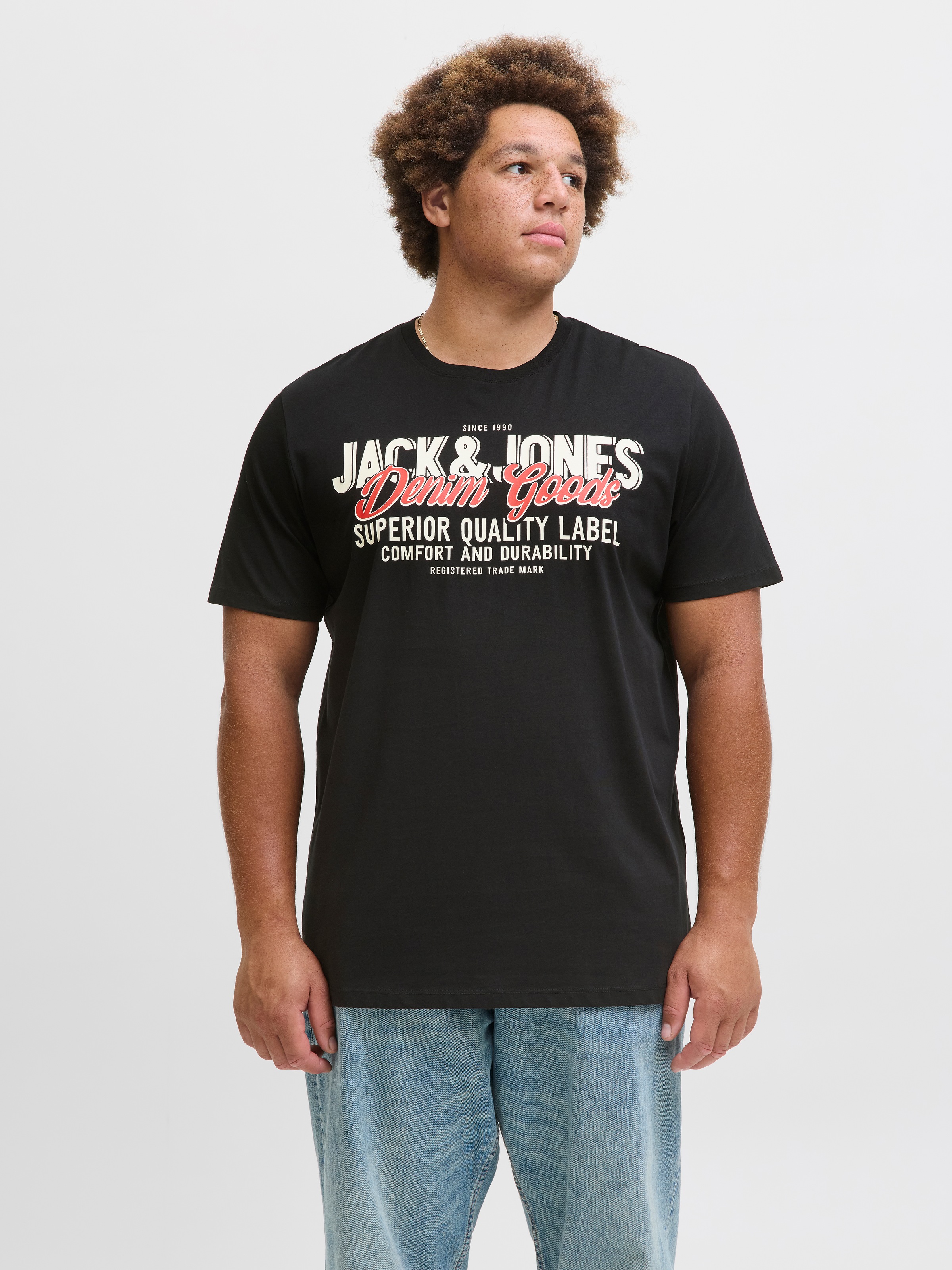 Thumbnail - Jack & Jones PlusSize T-Shirt "JJELOGO TEE SS 2 COL AW25 3PK MP PLS" Packung, 3 Stk.