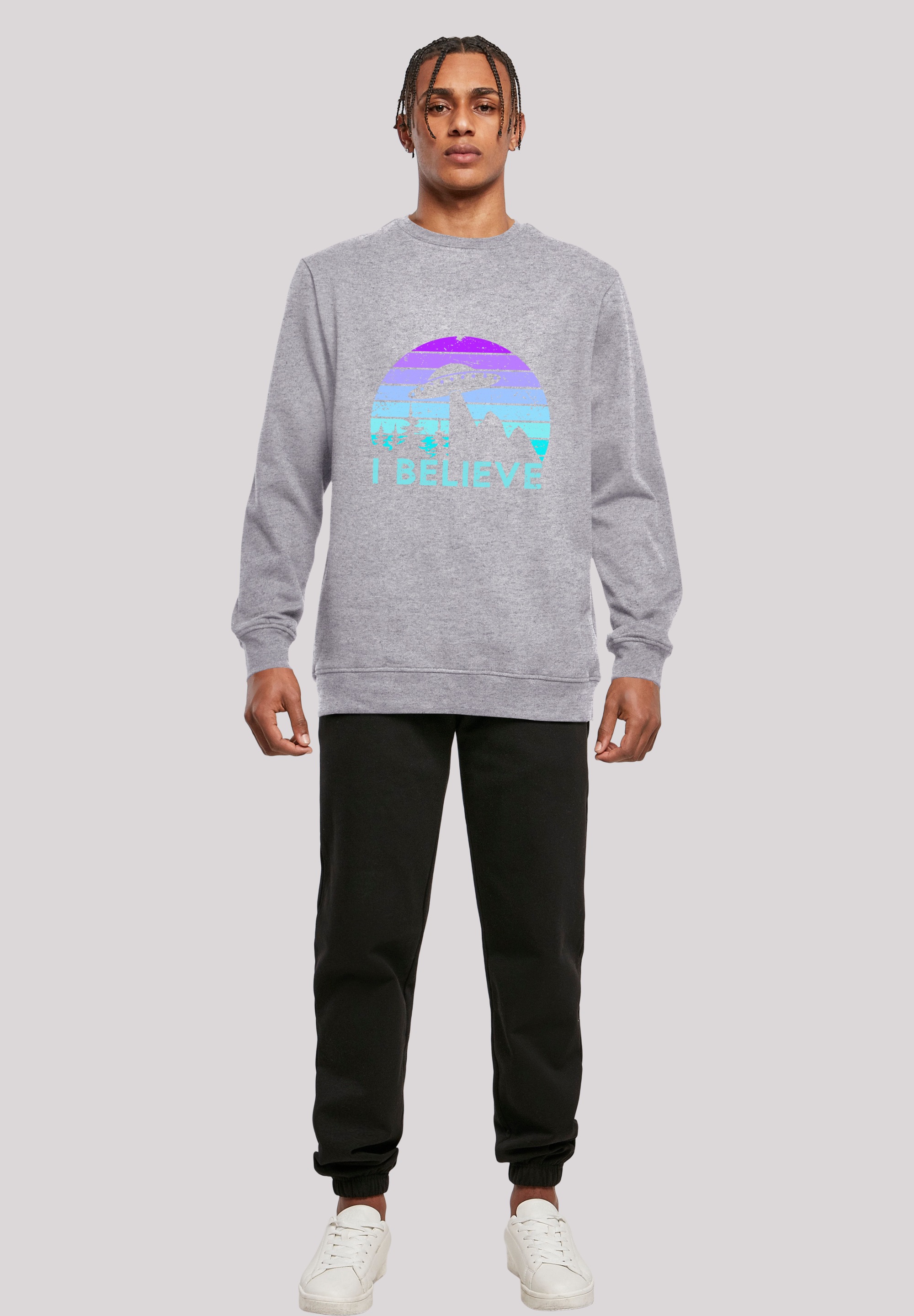 F4NT4STIC Sweatshirt »I BELIEVE UFO Alien Raumschiff Retro«, Premium Qualität