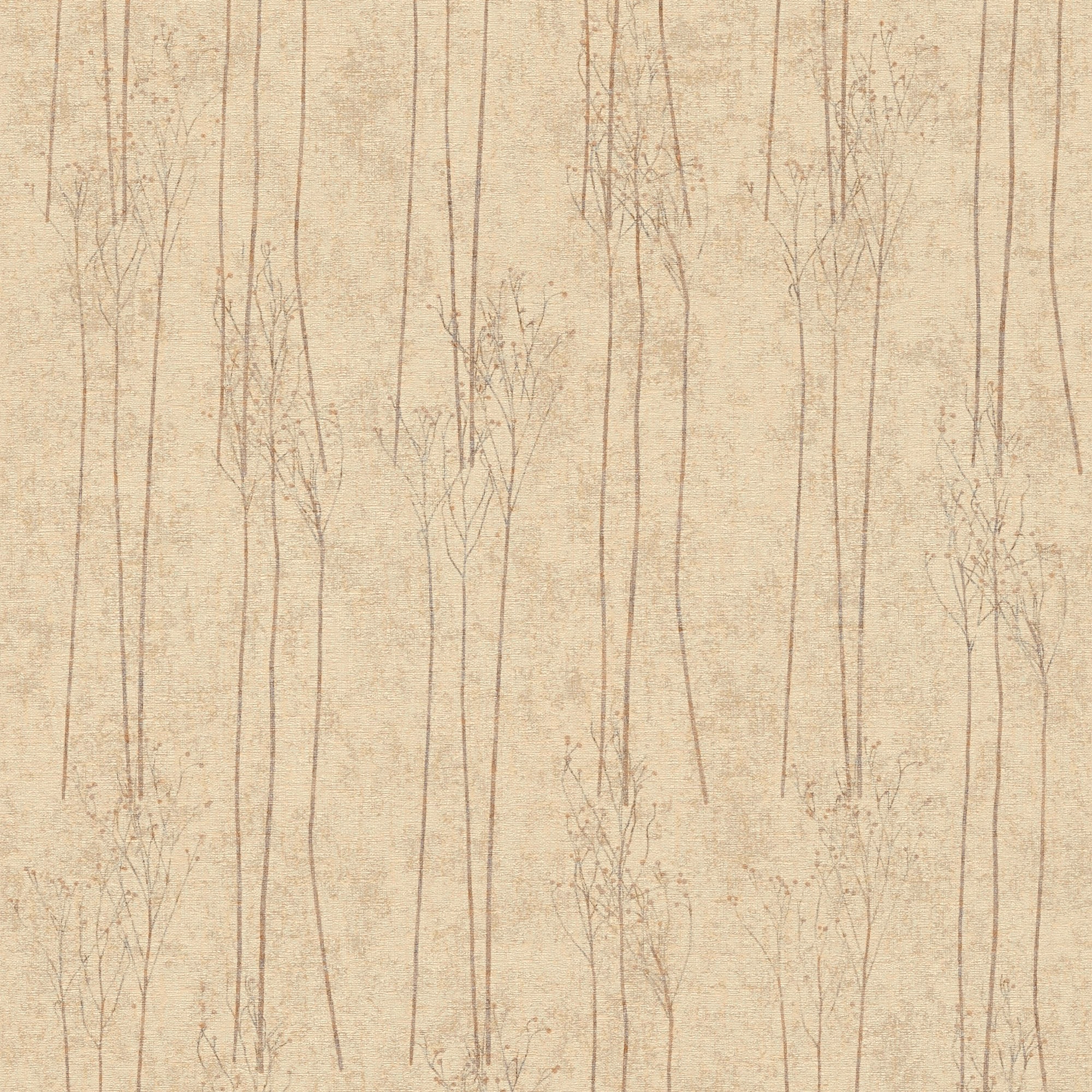 A.S. Création "Hygge" Motiv floral gemustert leicht strukturiert Tapete Schilfgras Tapete Pampasgras Tapeten Wohnzimmer Schlafzimmer