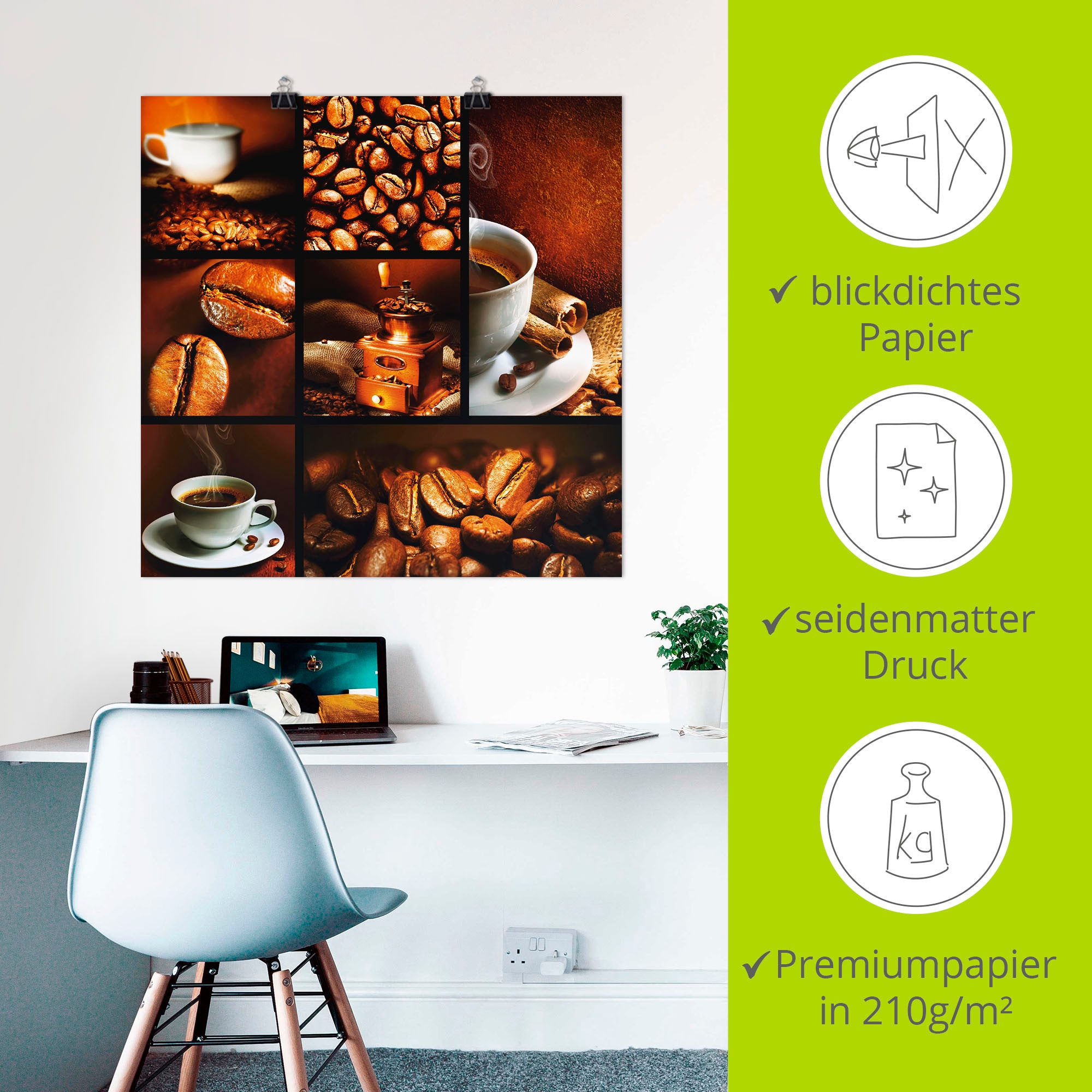 Artland Wandbild »Kaffee Collage«, Getränke, (1 St.), als Leinwandbild, Poster, Wandaufkleber in verschied. Größen