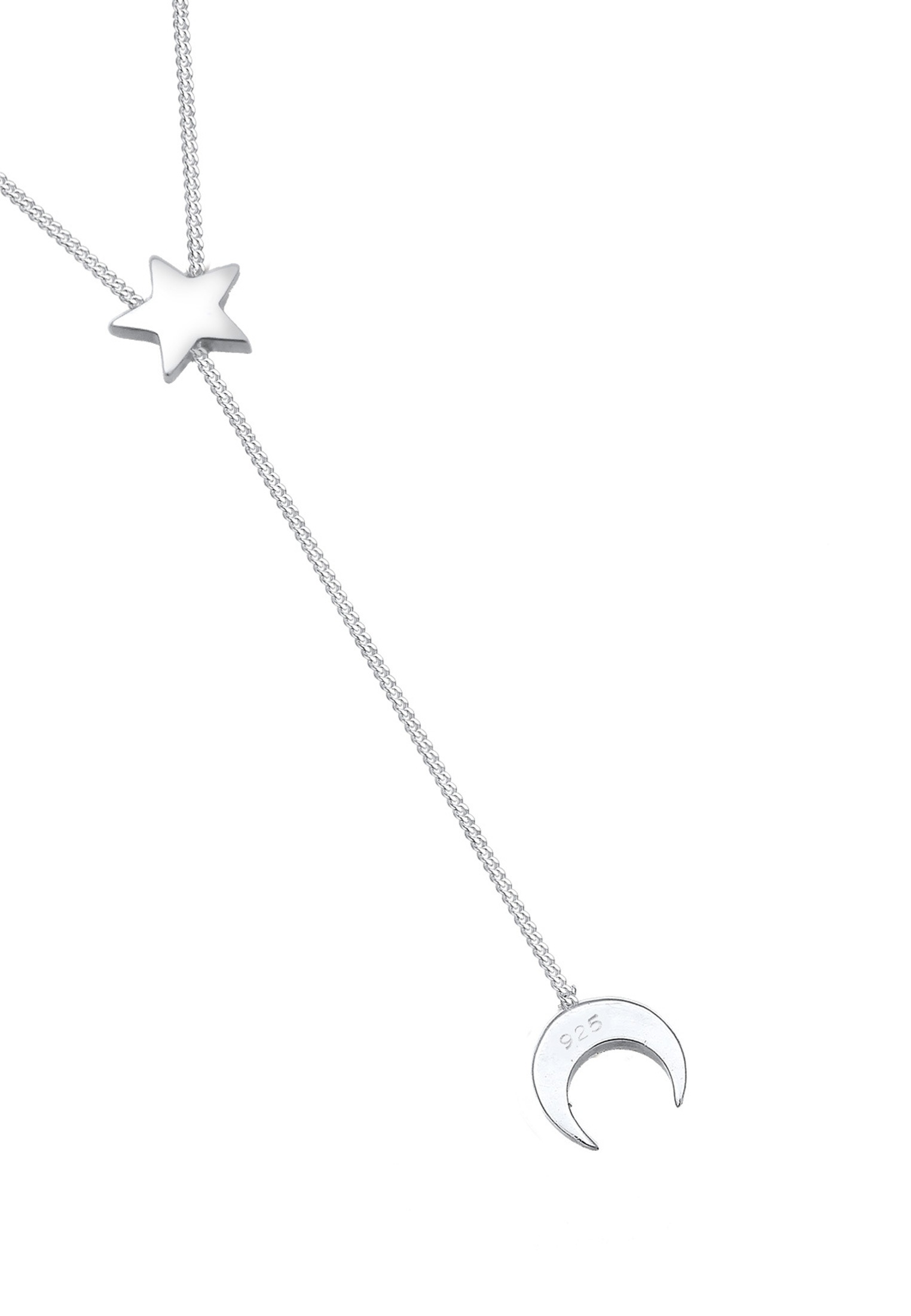 Elli Gliederkette »Halbmond Stern Kristalle 925 Sterling Silber«