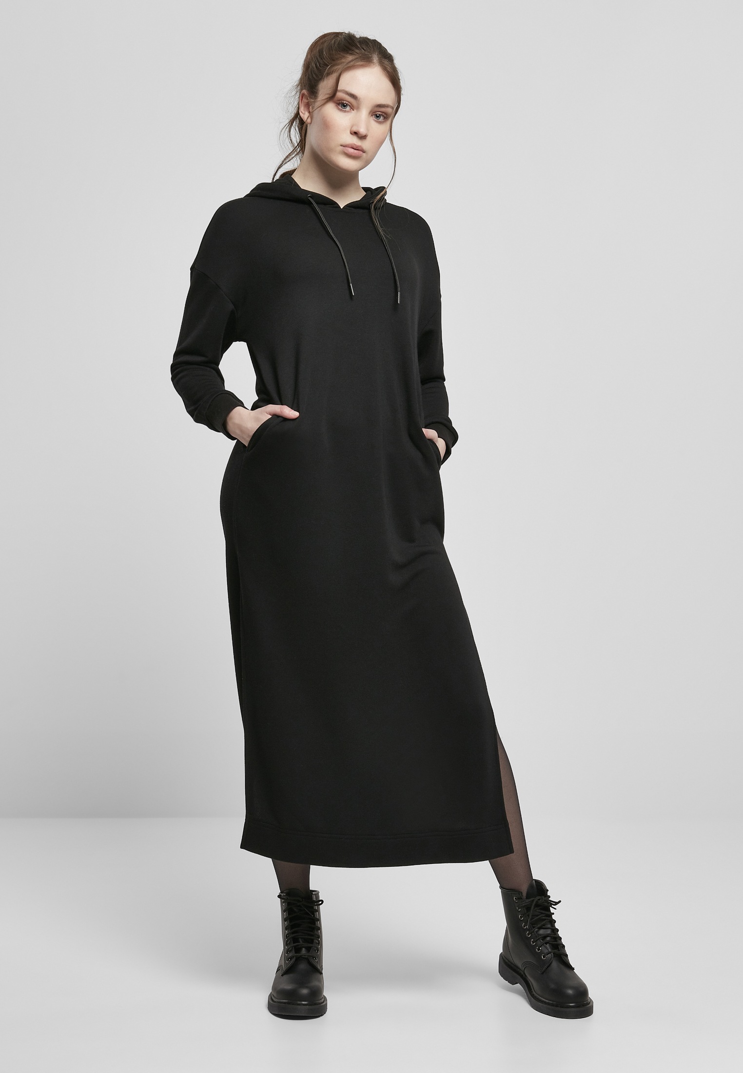 Shirtkleid »Urban Classics Damen Ladies Modal Terry Long Hoody Dress«, (1 tlg.)