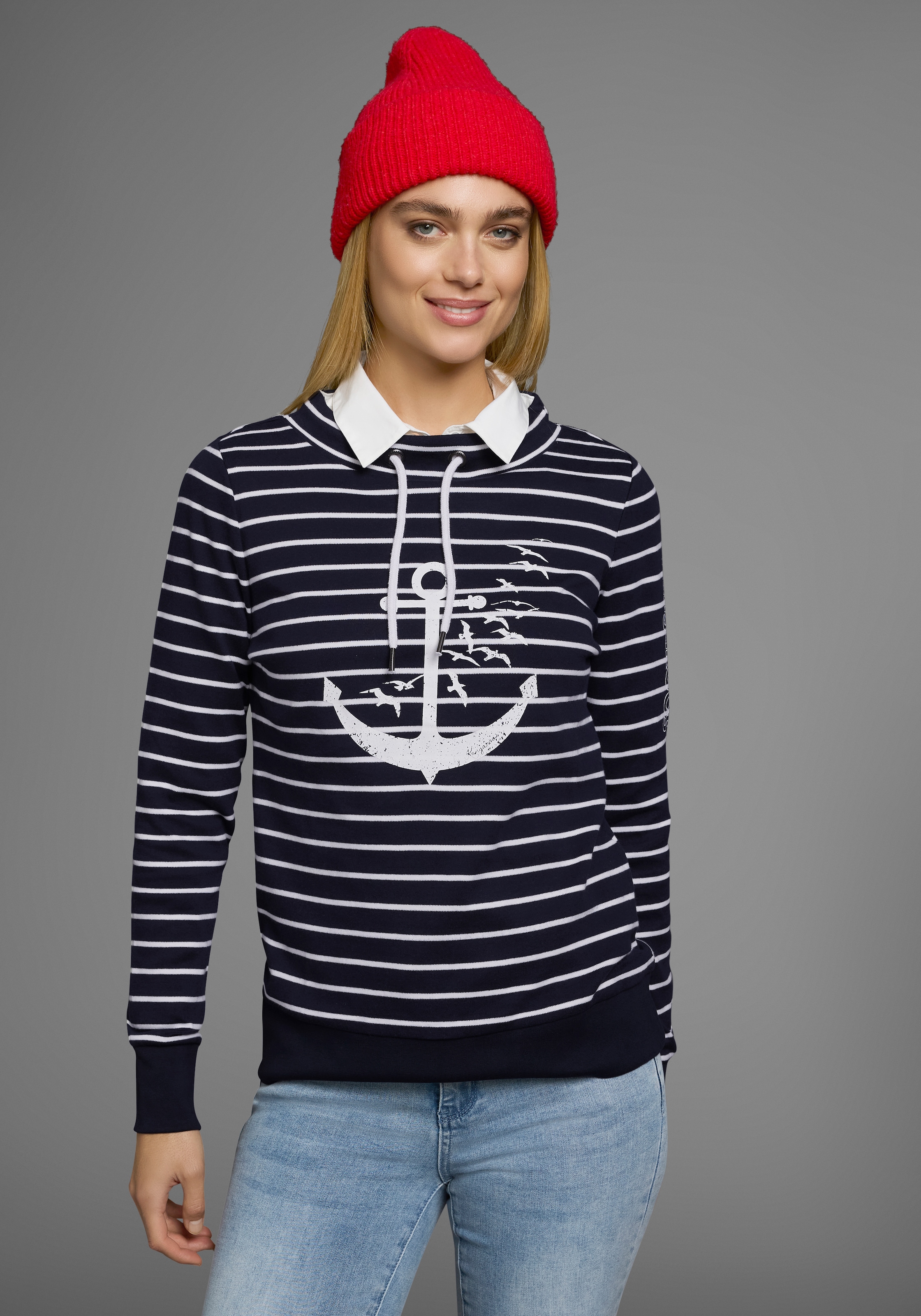 KangaROOS Sweatshirt, Langarm mit Daumenlöchern, figurbetont, Stehkragen mi günstig online kaufen