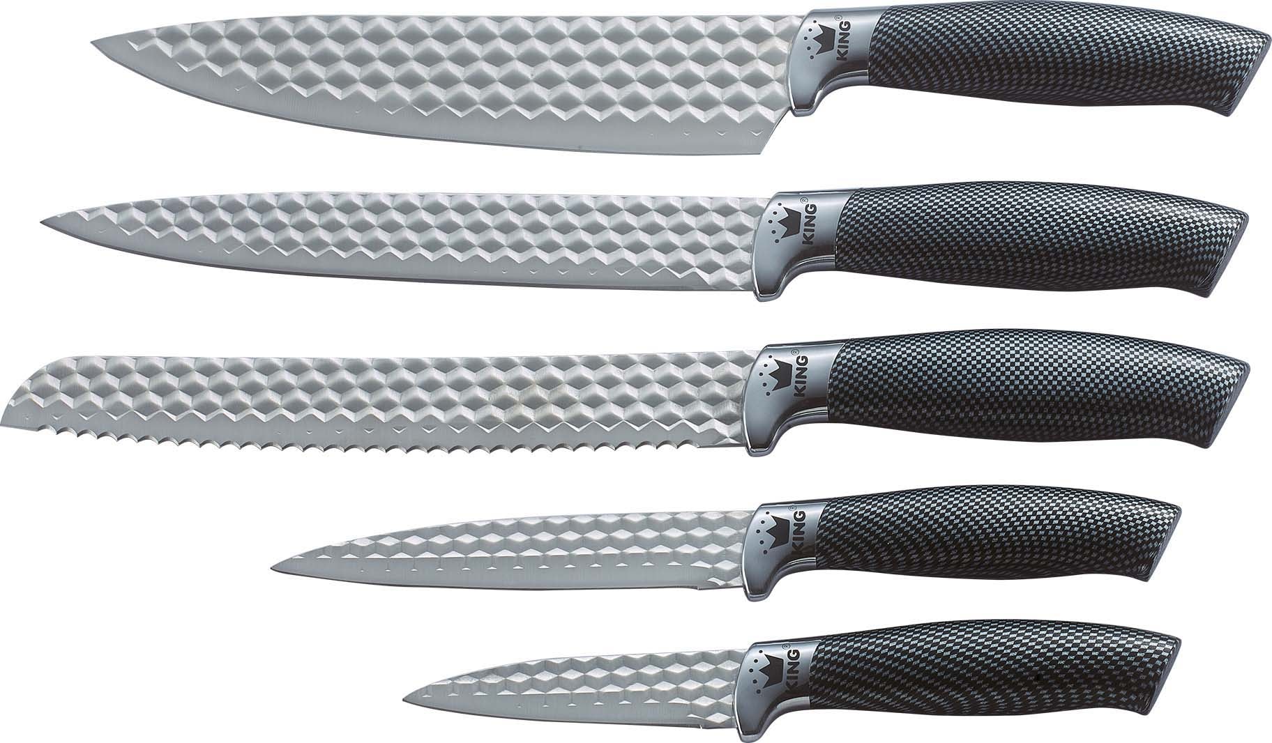 KING Messer-Set "CARBON DIAMOND" Klingen mit Rautenstruktur
