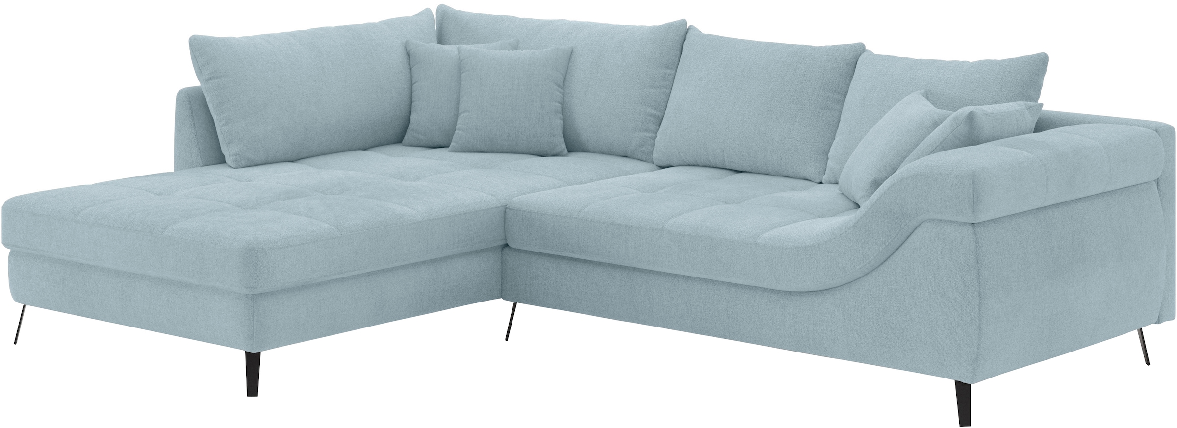Mr. Couch Ecksofa "Portofino L-Form" 4 Bezugsqualitäten, 13,5 cm hohe Metal günstig online kaufen