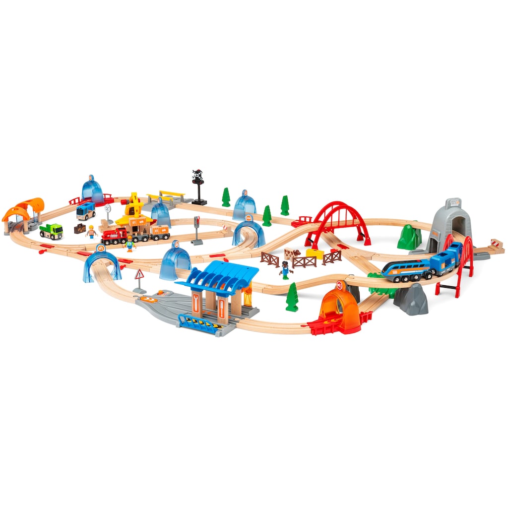 BRIO® Spielzeug-Eisenbahn »BRIO® WORLD, Smart Tech Sound Deluxe Set«, (Set, 91 tlg.), mit Soundeffekten, app-fähig; FSC® - schützt Wald - weltweit