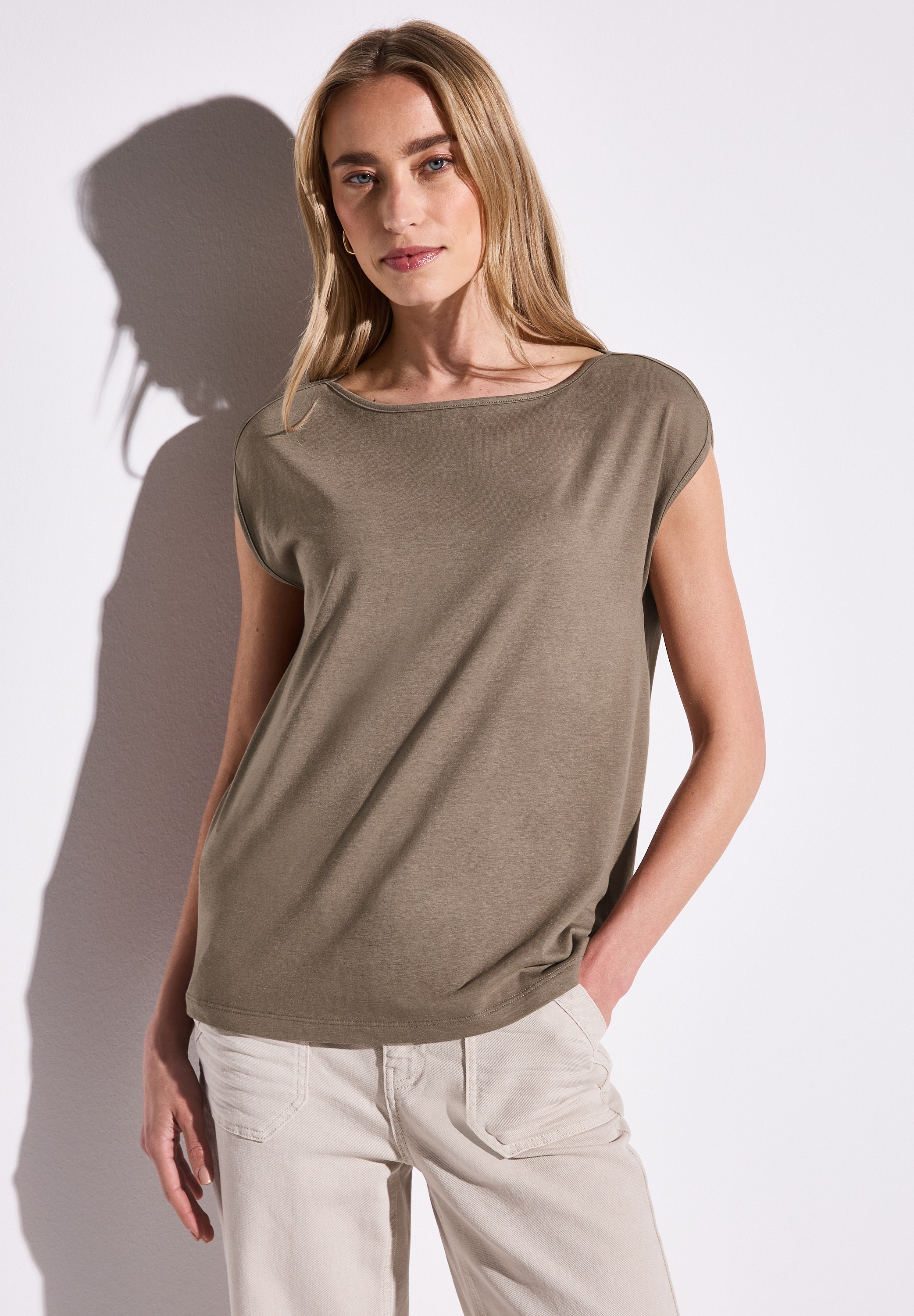 STREET ONE T-Shirt, mit U-Boot-Ausschnitt günstig online kaufen