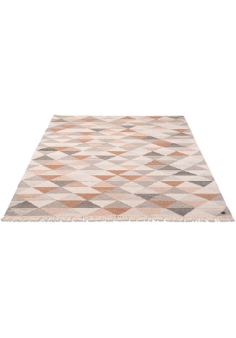 TOM TAILOR Teppich »Triangle Kelim«, rechteckig, 5 mm Höhe, handgewebt, mit Fransen,... kaufen
