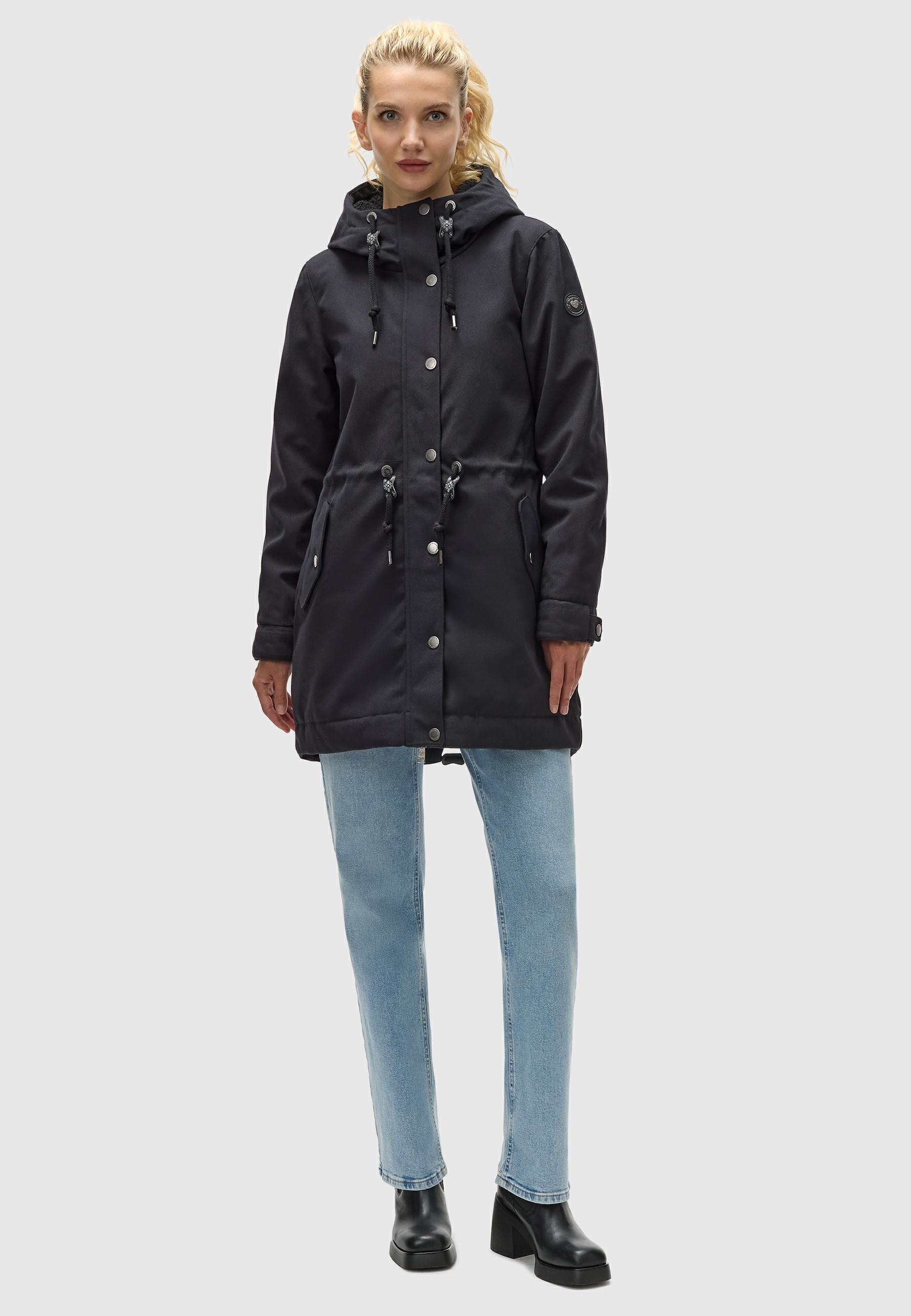 Ragwear Kurzmantel »Canny Canvas«, Wasserdichter Damen Wintermantel mit Kapuze