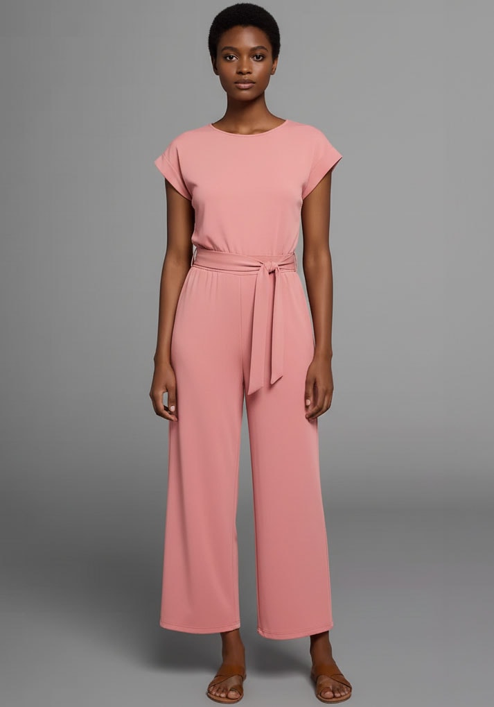 Laura Scott Jumpsuit im Basic-Stil, mit Bindegürtel, Halbarm-Design günstig online kaufen
